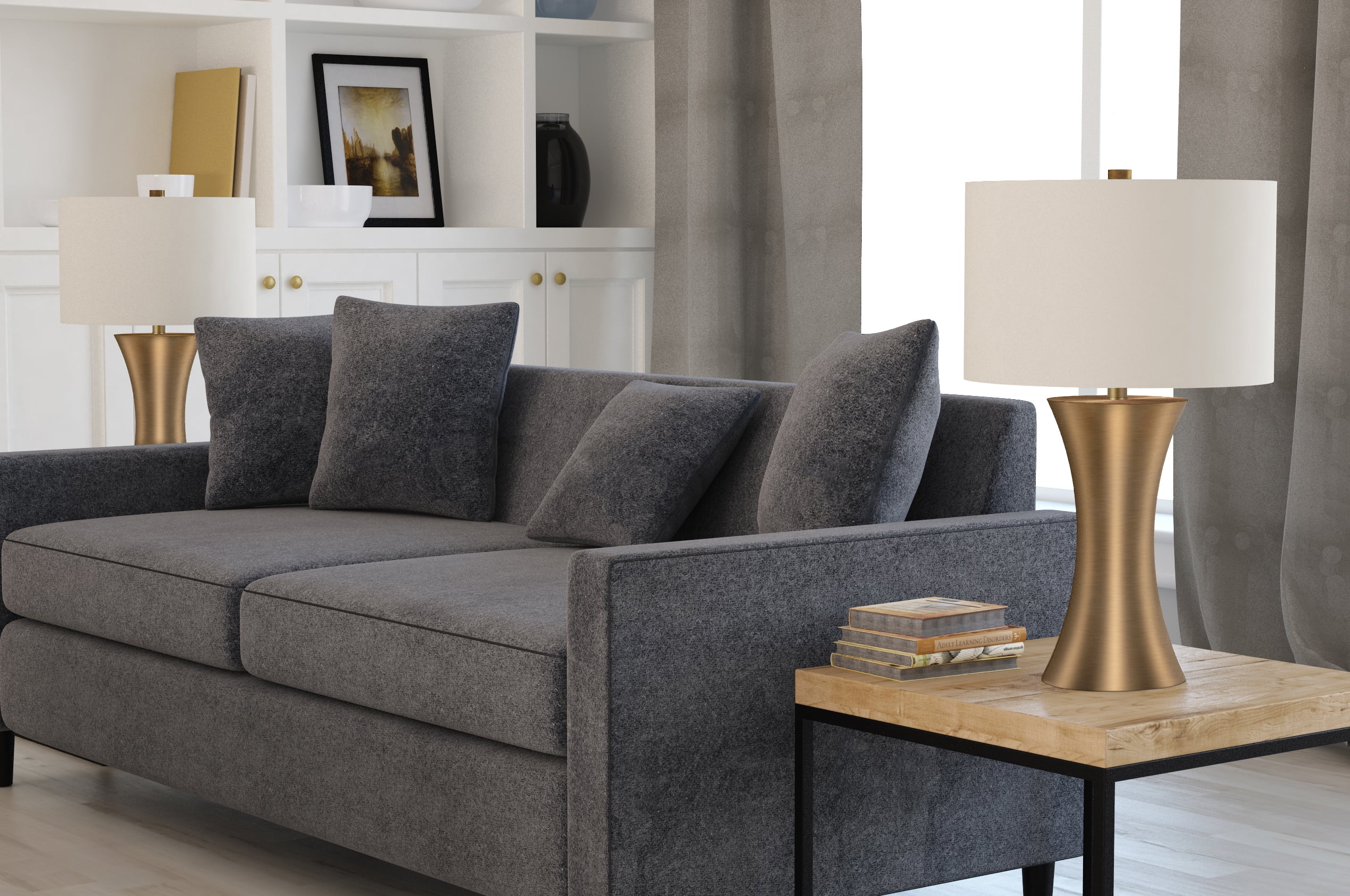 Evelyn&Zoe Traditional Metal Hourglass Table Lamp - Image 4