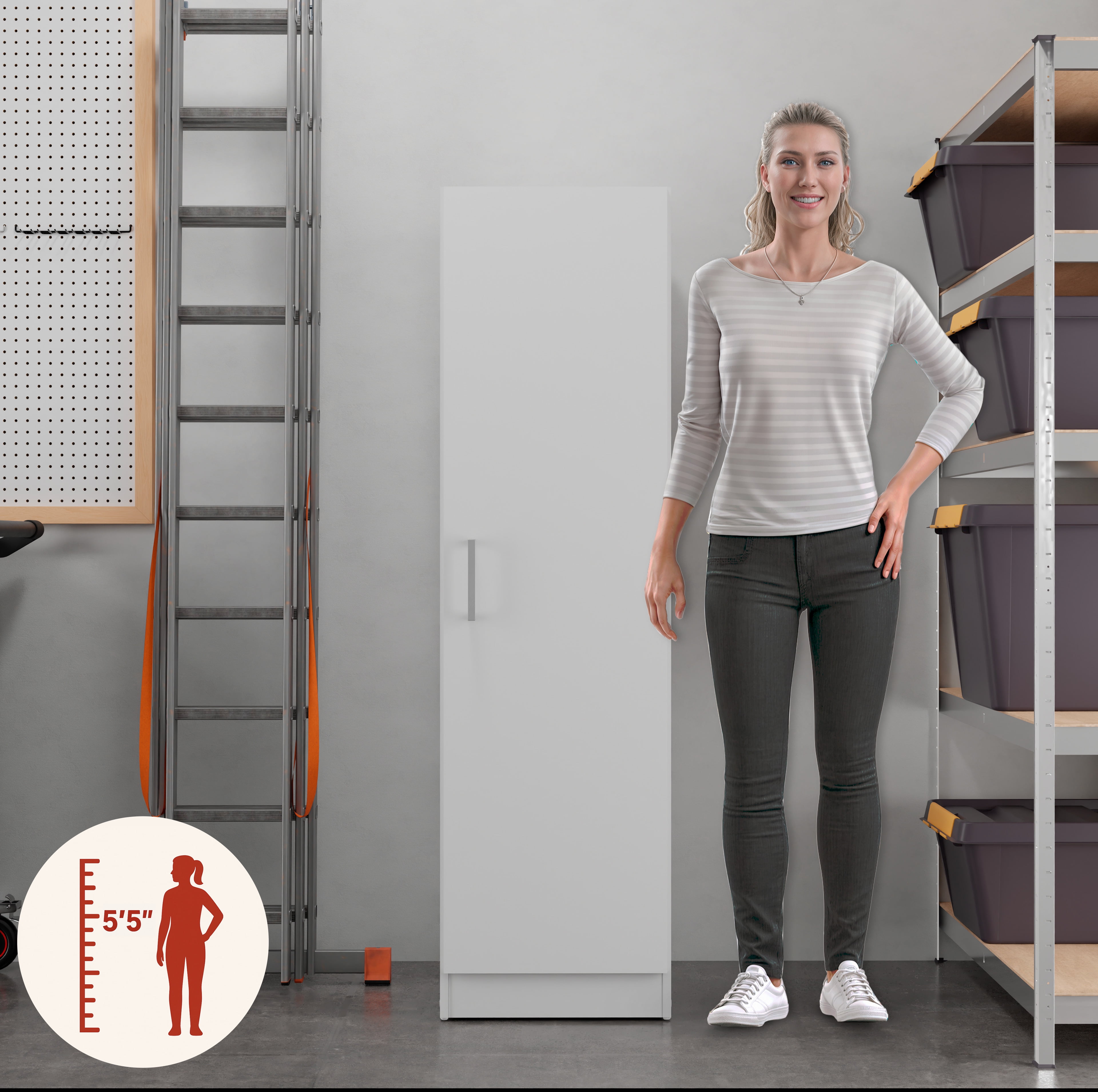 Kappesberg Stanford 1-Door Pantry Storage Cabinet – White - Image 7