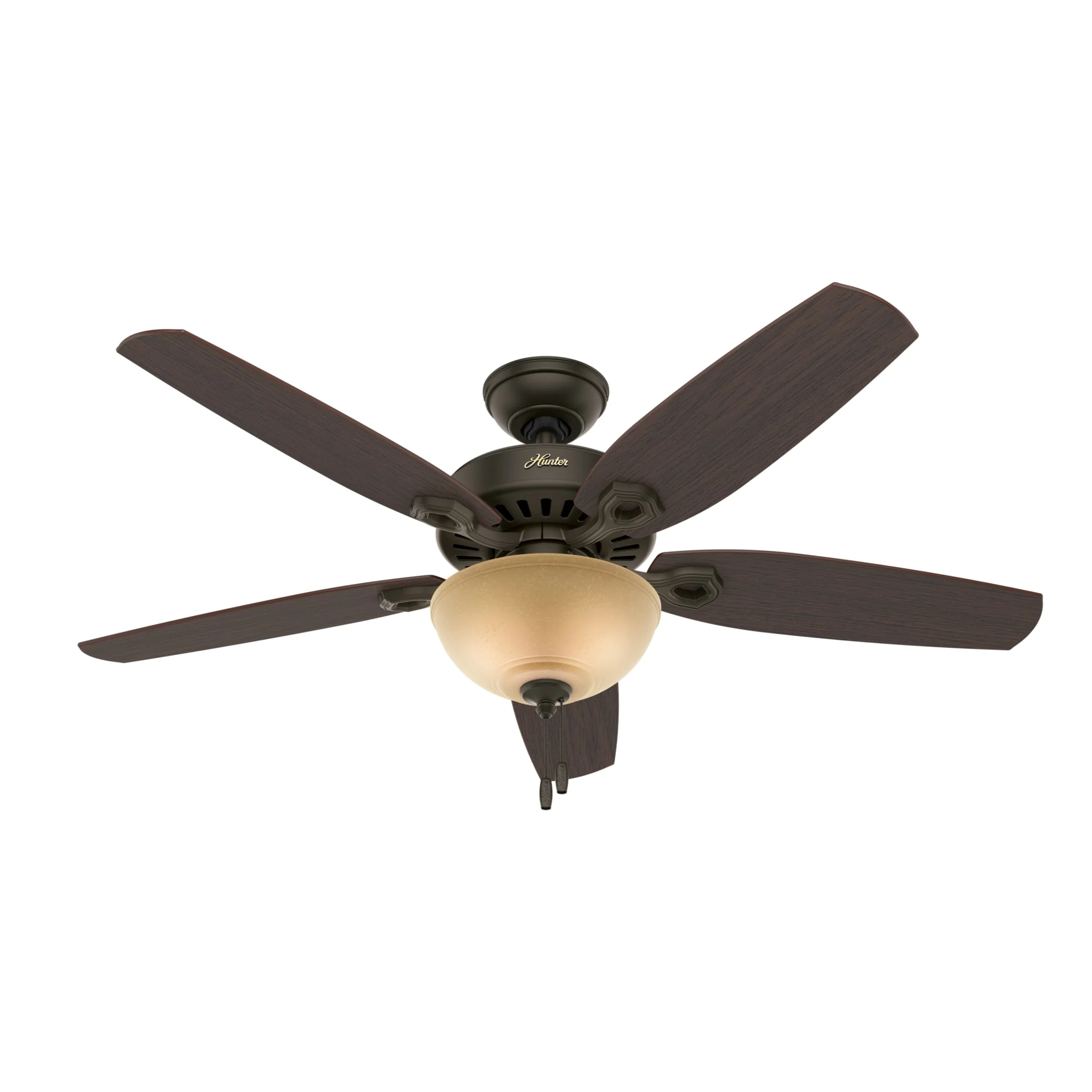 Hunter - Builder Indoor Ceiling Fan With Light, 52-inch, New Bronze, Traditional-style, 3-speed WhisperWind Motor, 53091, for living rooms, bedrooms, home offices, kitchens - Image 10