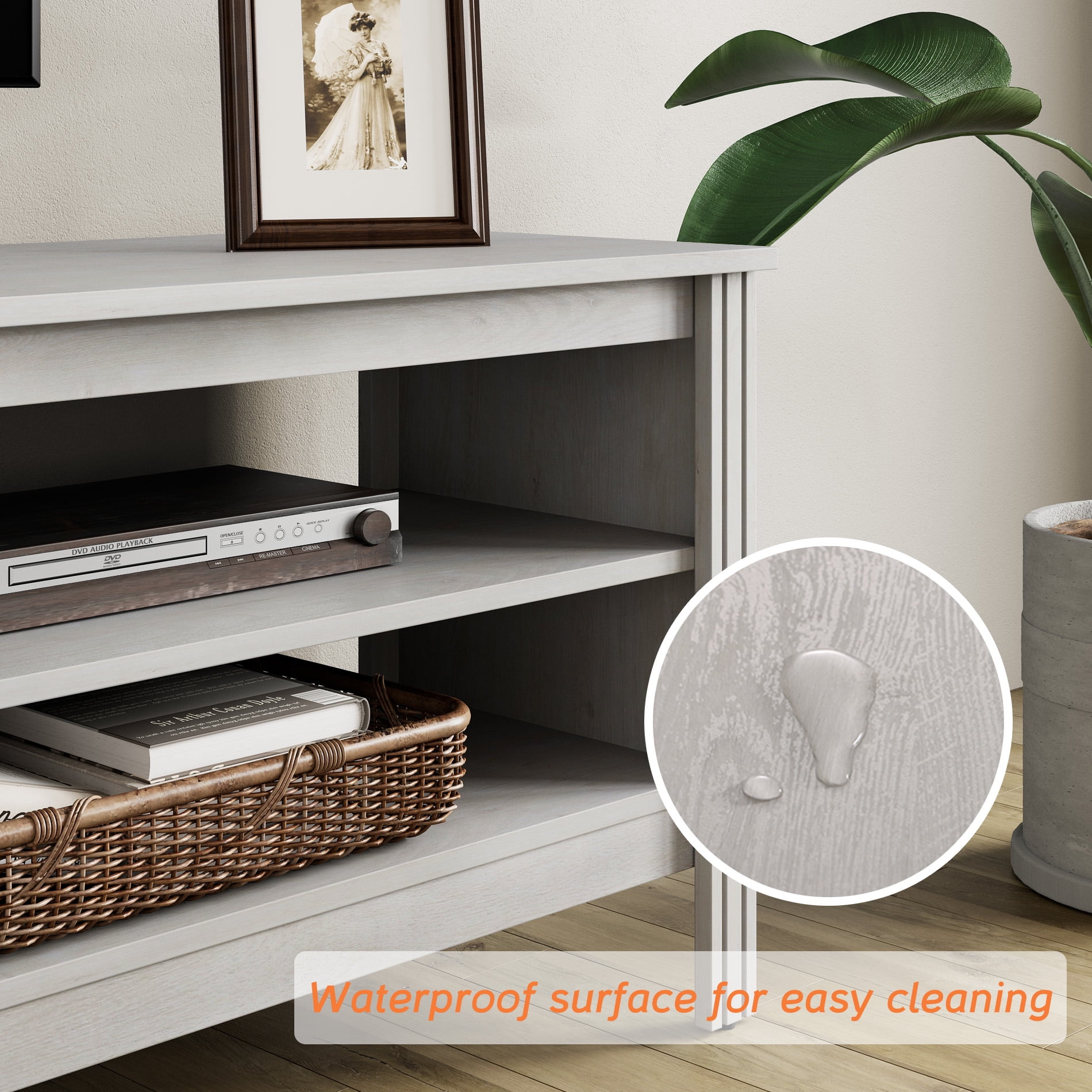 TV Stand for 75 Inch TV Stands, Media Console Entertainment Center Television Table with Open Shelves for Living Room, White 70 inch - Image 6