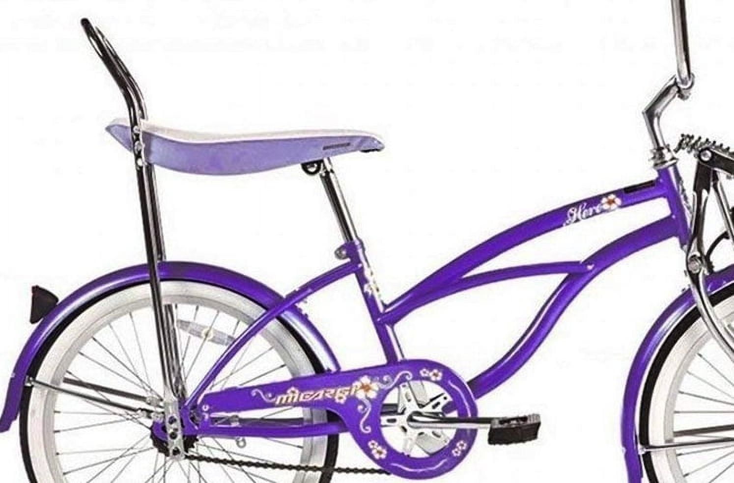 Wonder Wheels 20 In. Beach Cruiser Lowrider Coaster Brake Single Speed Bicycle, Bike With Banana Seat Stainless Steel Spokes One Piece Crank Alloy Rims 36 H - Purple - Image 9