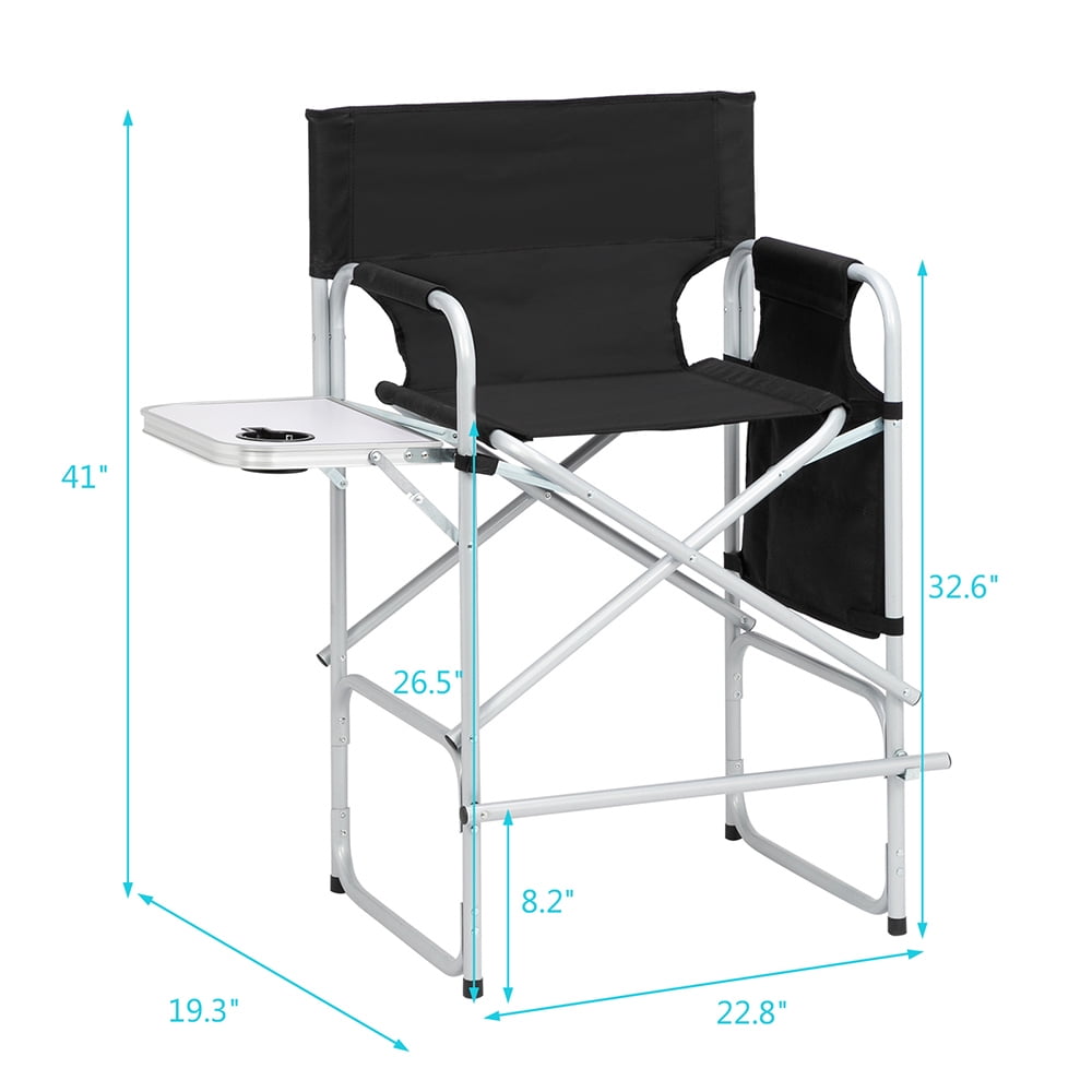 Seizeen Director Chairs for Outside, Folding Camping Chair Tall Directors Chair with Side Table and Side Bag, Heavy Duty Oversize Seat for Beach Fishing Picnic Chairs, Holds up to 300 lbs - Image 8
