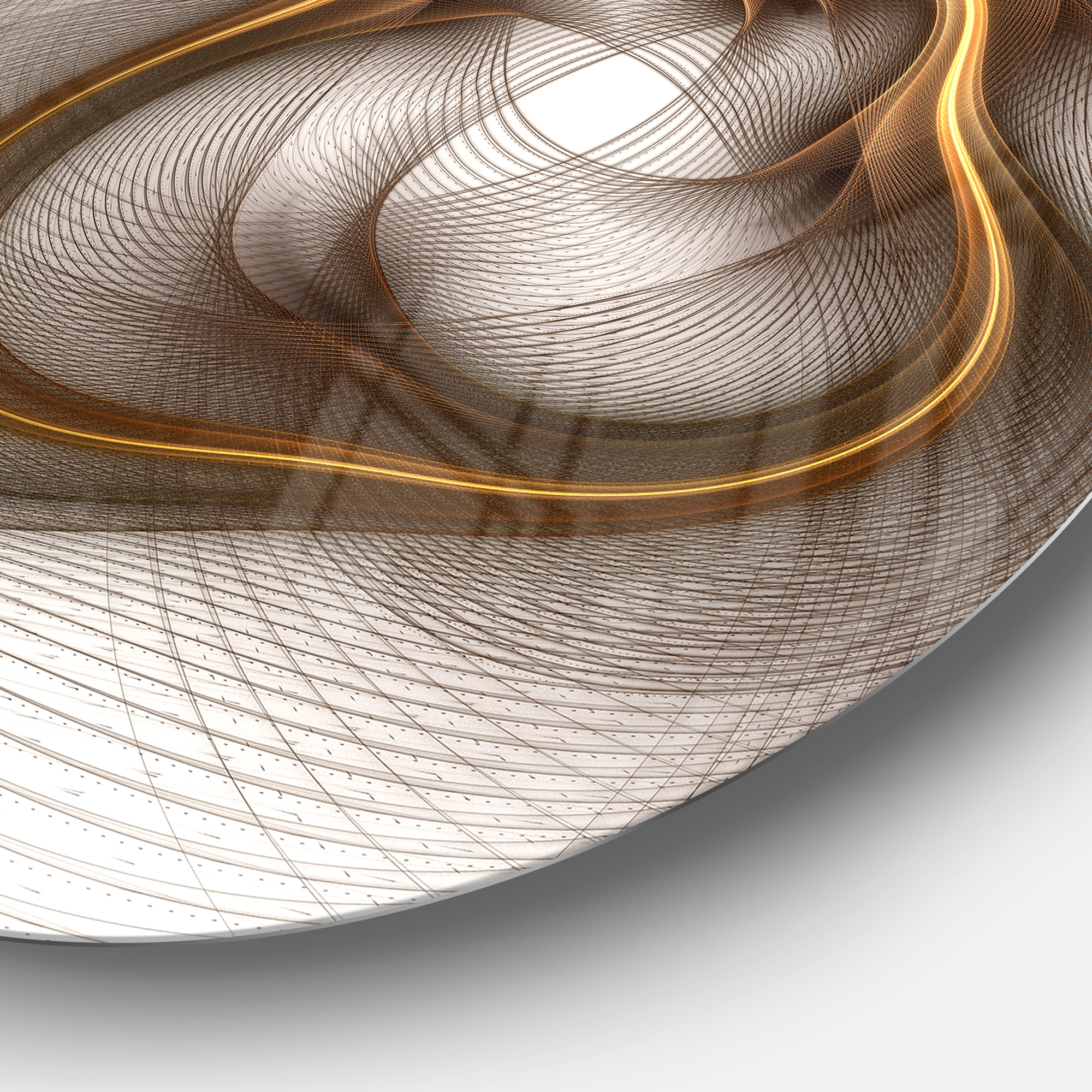 Designart 'Brown Abstract Fractal Flower' Floral Circle Metal Wall Art - Image 2