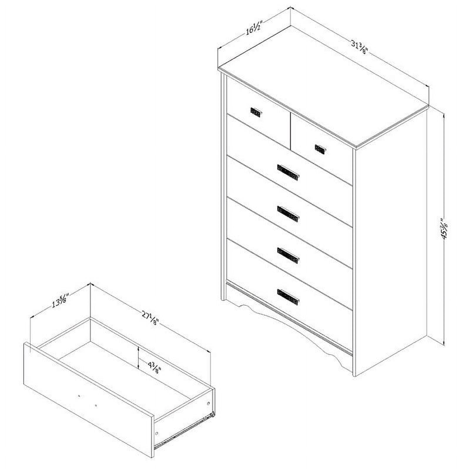 South Shore Tiara Contemporary 5-Drawers Dresser Pure White - Image 5