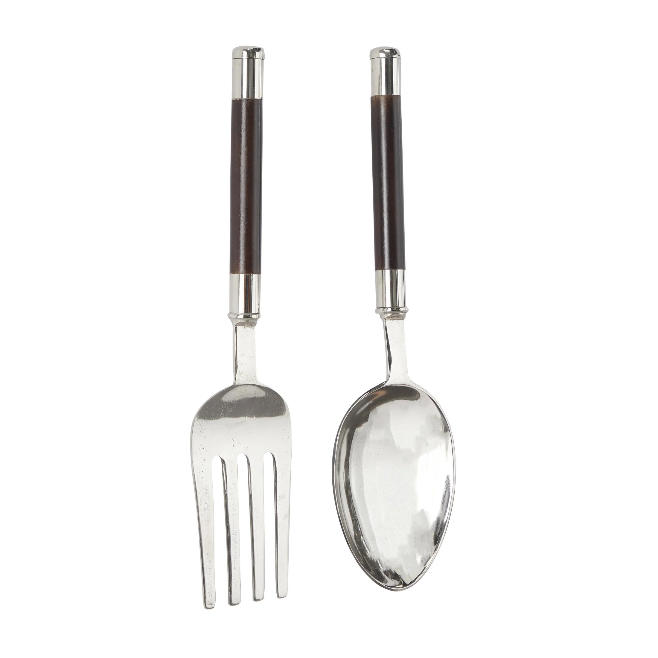 DecMode Silver Aluminum Metal Spoon and Fork Utensils Wall Decor (2 Count) - Image 4