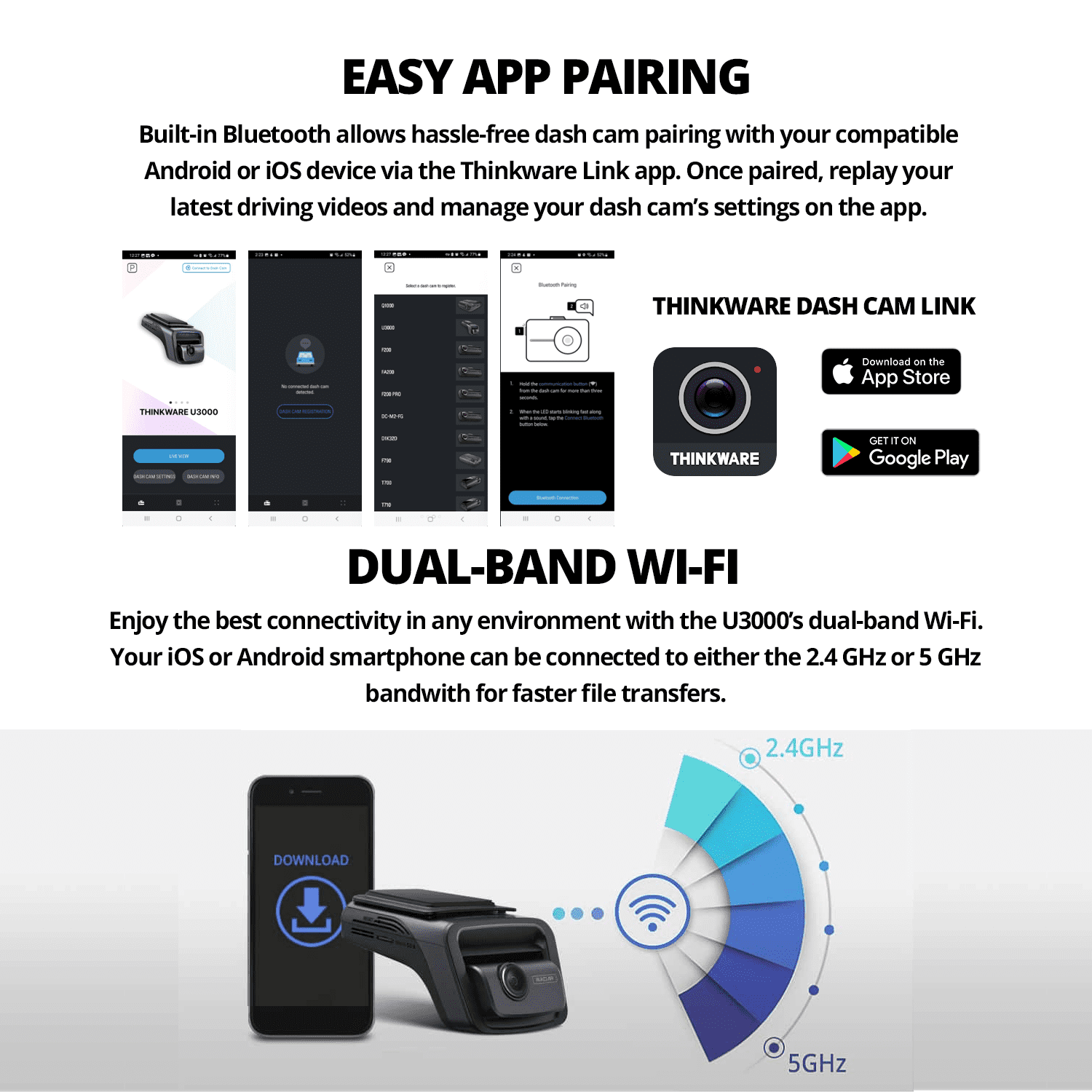 THINKWARE U3000 Ultra 4K Dash Cam Front STARVIS 2 Sensor Super Night Vision Dashcam for Car Camera 5GHZ WiFi GPS Radar Buffered Parking Mode CPL Filter Red Light Speed Camera Alerts Optional Rear Cam - Image 5