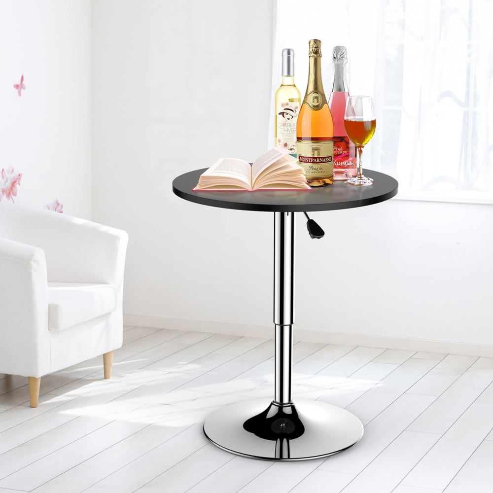 Renwick 27.5"- 36" Adjustable Pub Round Table with 360° Swivel for Bistro Cafe, Black Top - Image 7