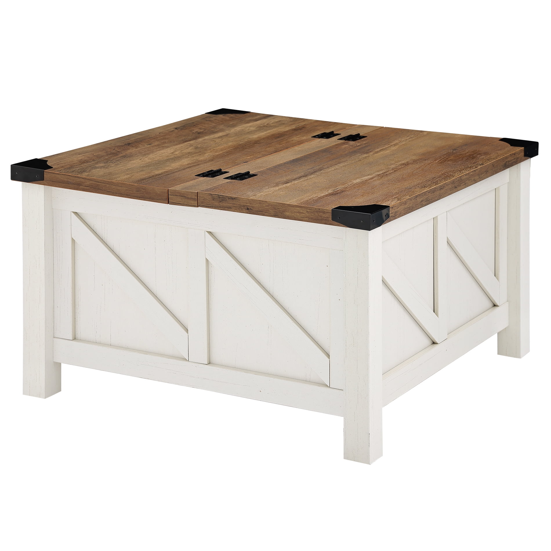 Square Coffee Table with Lift Top and Storage for Living Room, 30"x 30", White - Image 3