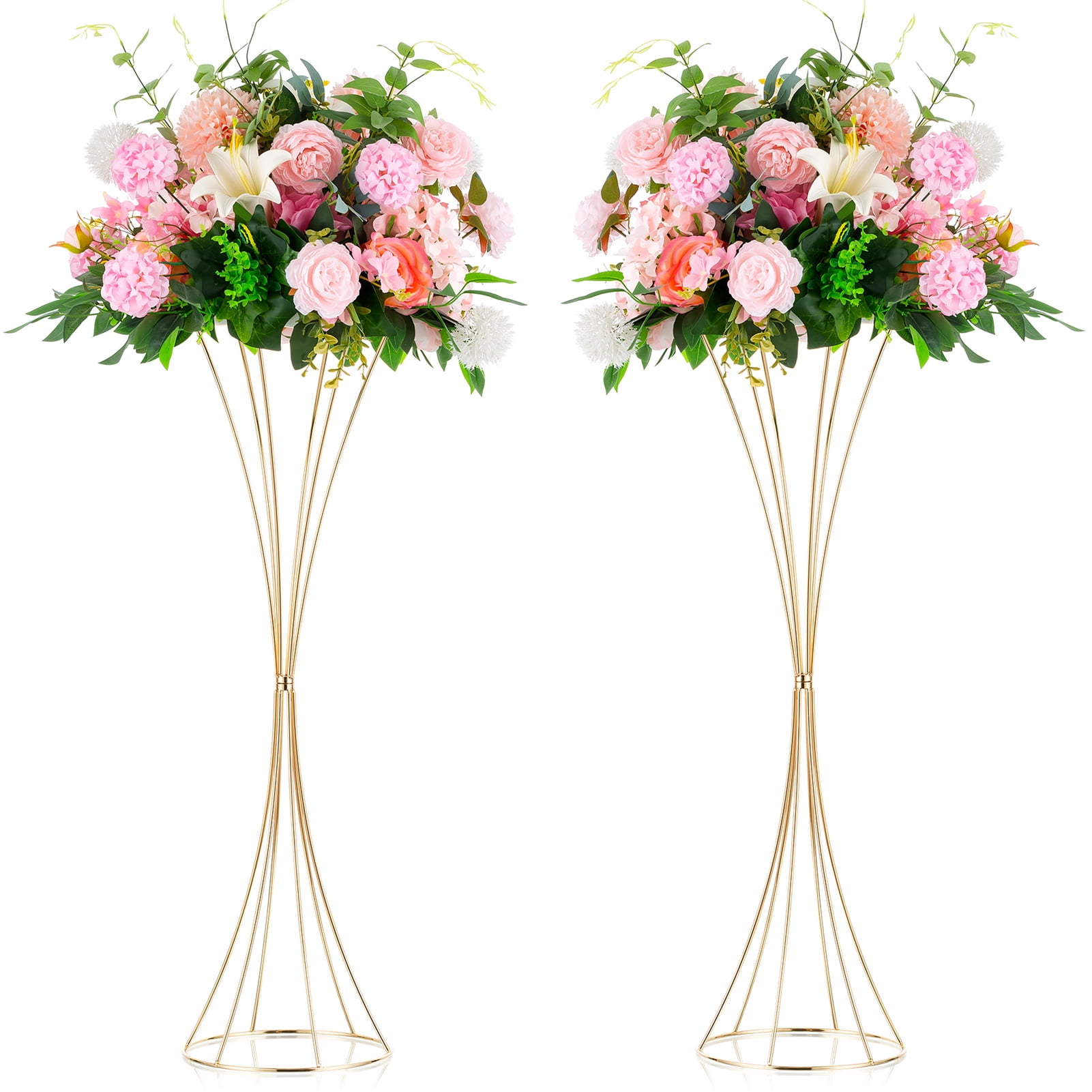 Nuptio 31" Tall flower vase for Party Wedding Centerpiece Table Decoration Trumpet Vase Set of 2 - Image 2