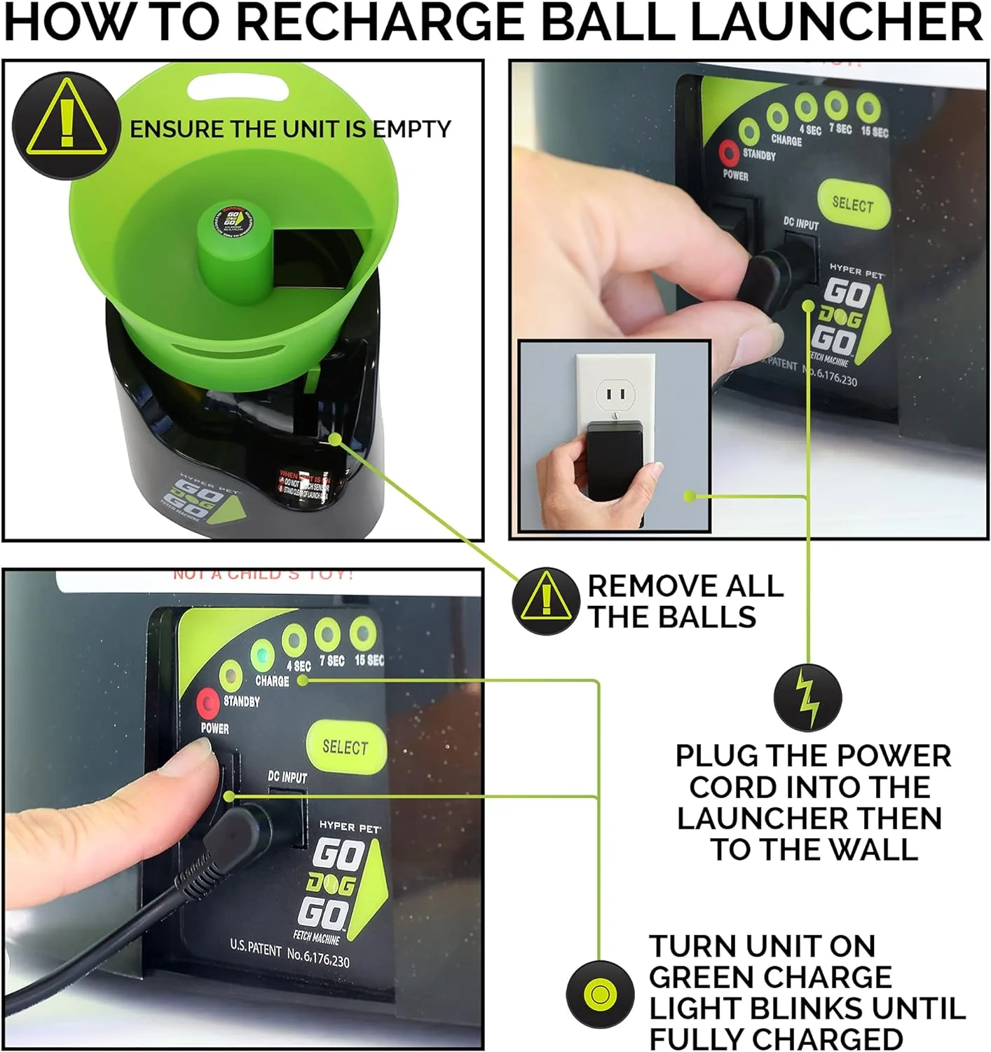 Hyper Pet GoDogGo Fetch Machine Dog Ball Launcher & Automatic Ball Launcher for Dogs With 5 Medium 2.5" Balls for Dogs 20-60 lb - Image 3