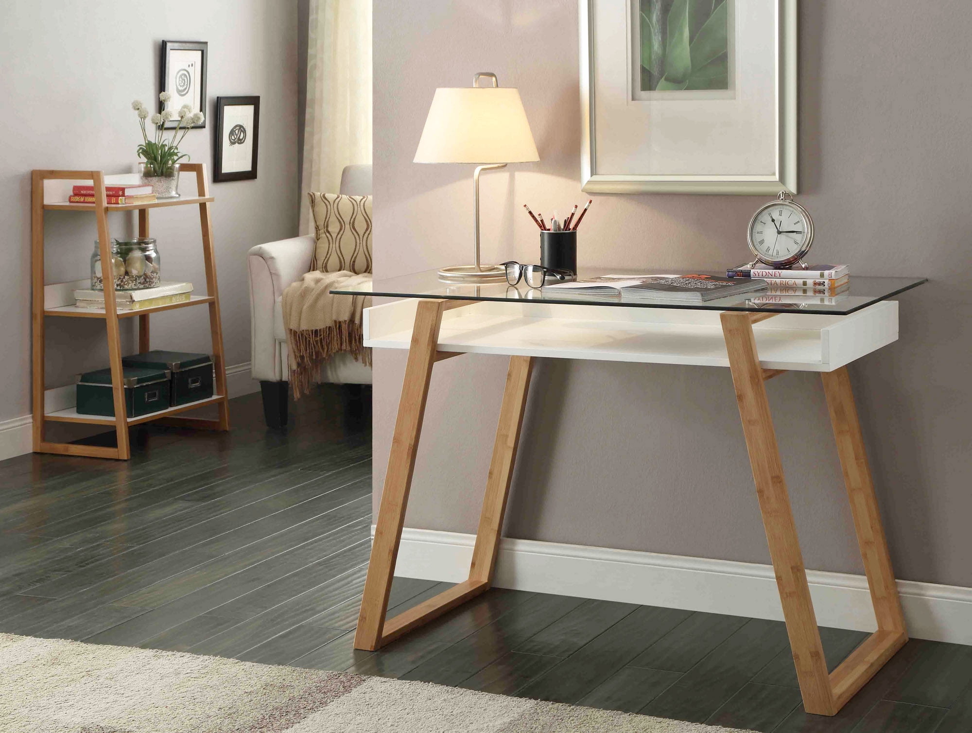 Convenience Concepts Oslo Sundance 3 Tier Bookshelf, White/Natural - Image 4