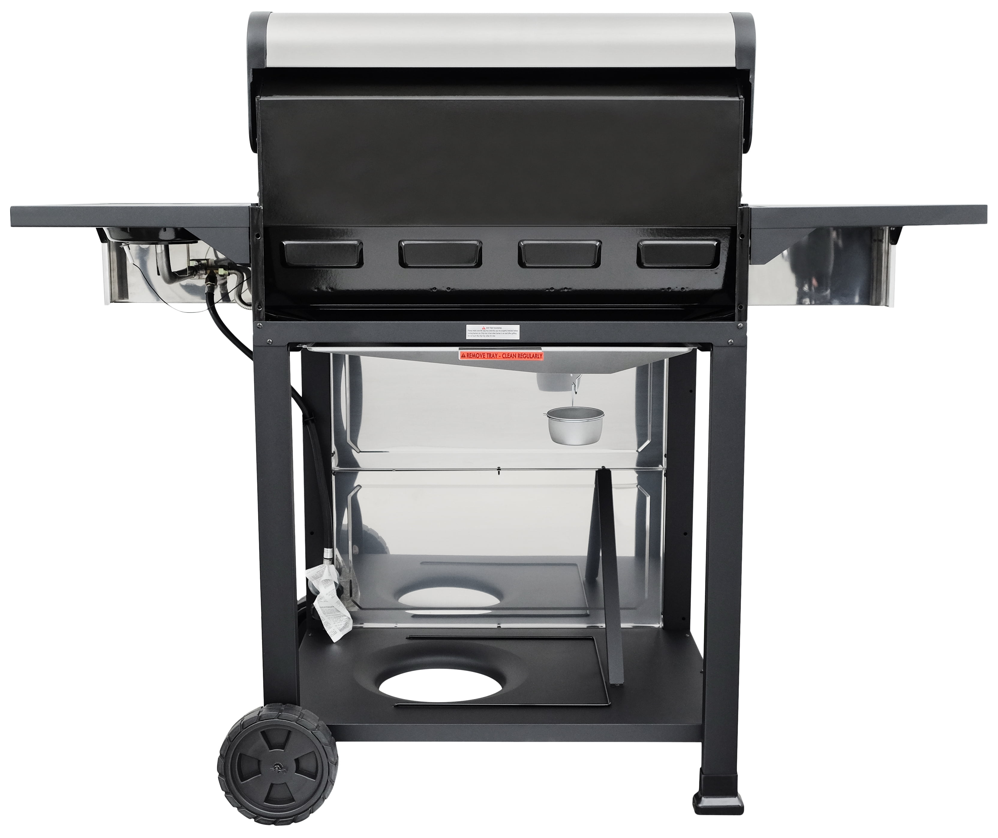 Kenmore 4-Burner Outdoor Propane Gas Grill with Side Burner, Open Cart, Stainless Steel - Image 7
