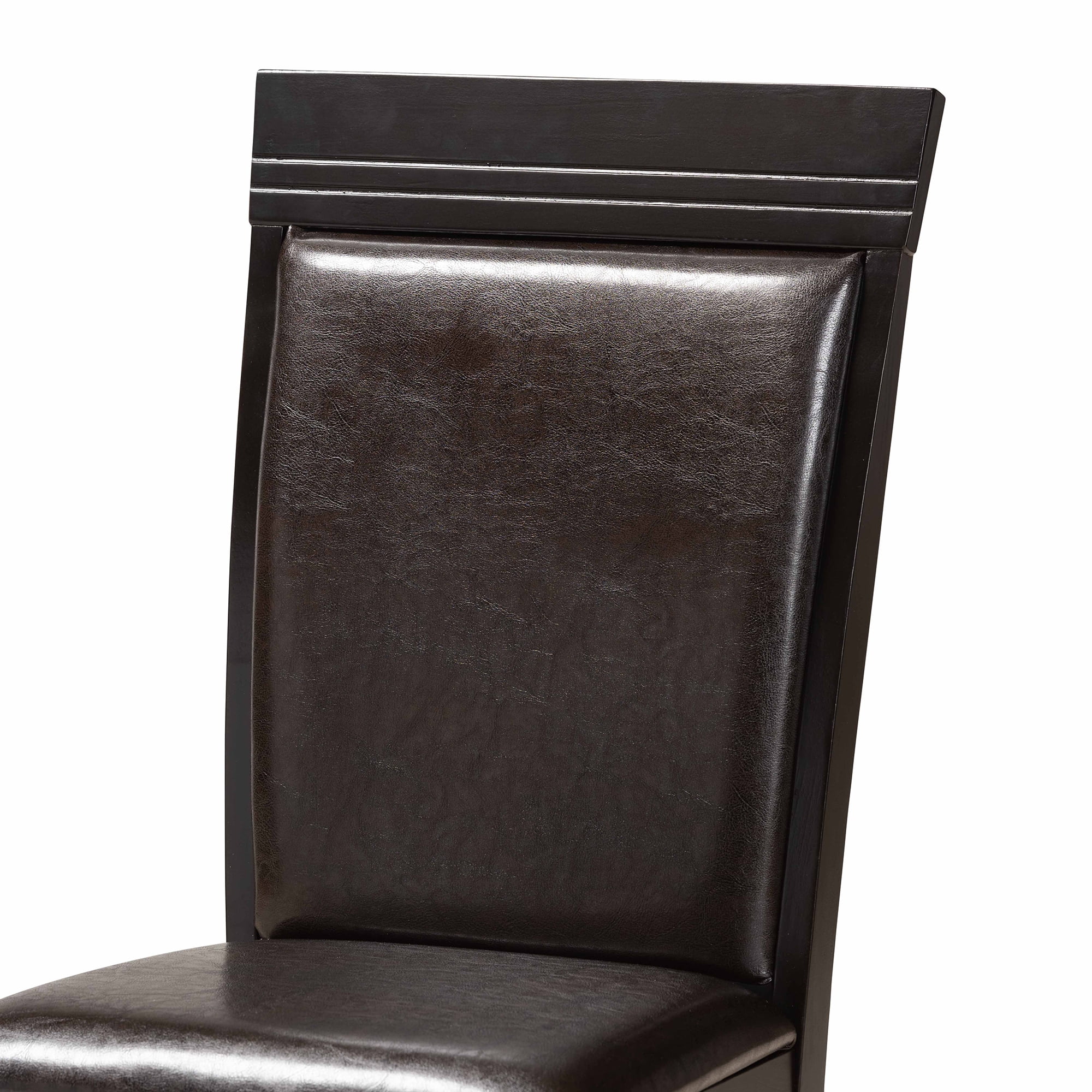 Baxton Studio Ancel Modern and Contemporary Dark Brown Faux Leather Upholstered and Dark Brown Finished Wood 5-Piece Dining Set - Image 8