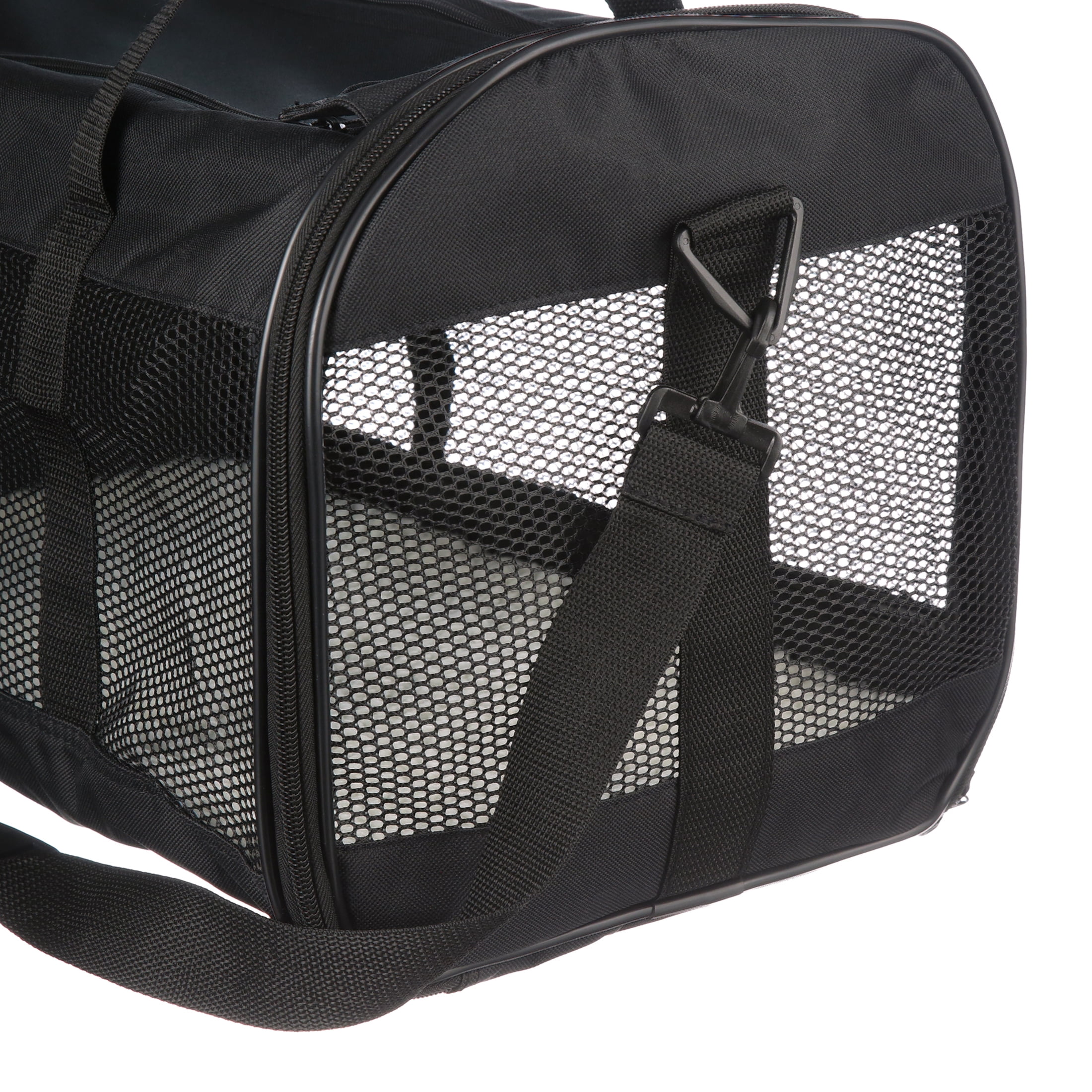 Petmate Soft Sided 2-Door Travel Dog Kennel Cab Pet Carrier for Dogs and Cats, Medium 20" for Pets Up To 15 lb, Black - Image 8