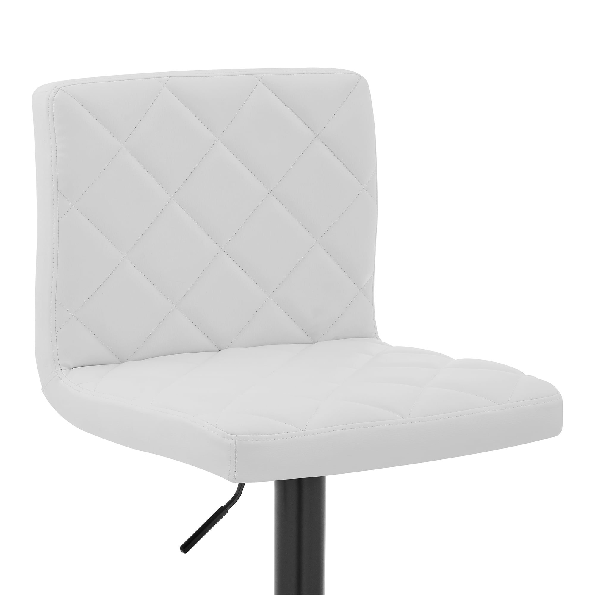 Duval Adjustable White Faux Leather Swivel Bar Stool - Image 7