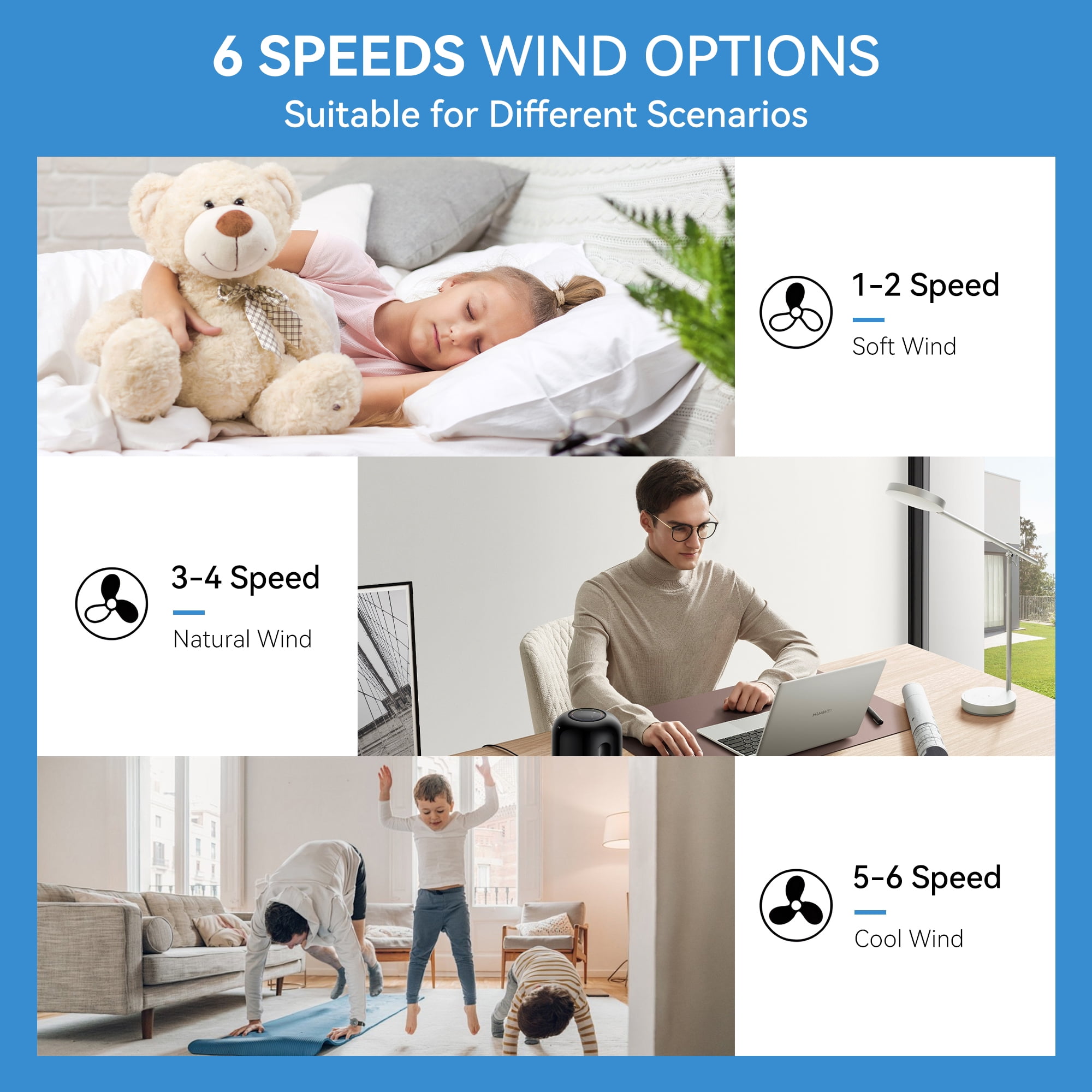 DAYBETTER 19.8" Ceiling Fan with Lights,Dimmable APP Remote Control Modern Fan Lights with Timmer and 6 Speeds for Bedroom Living Room Kitchen - Image 5