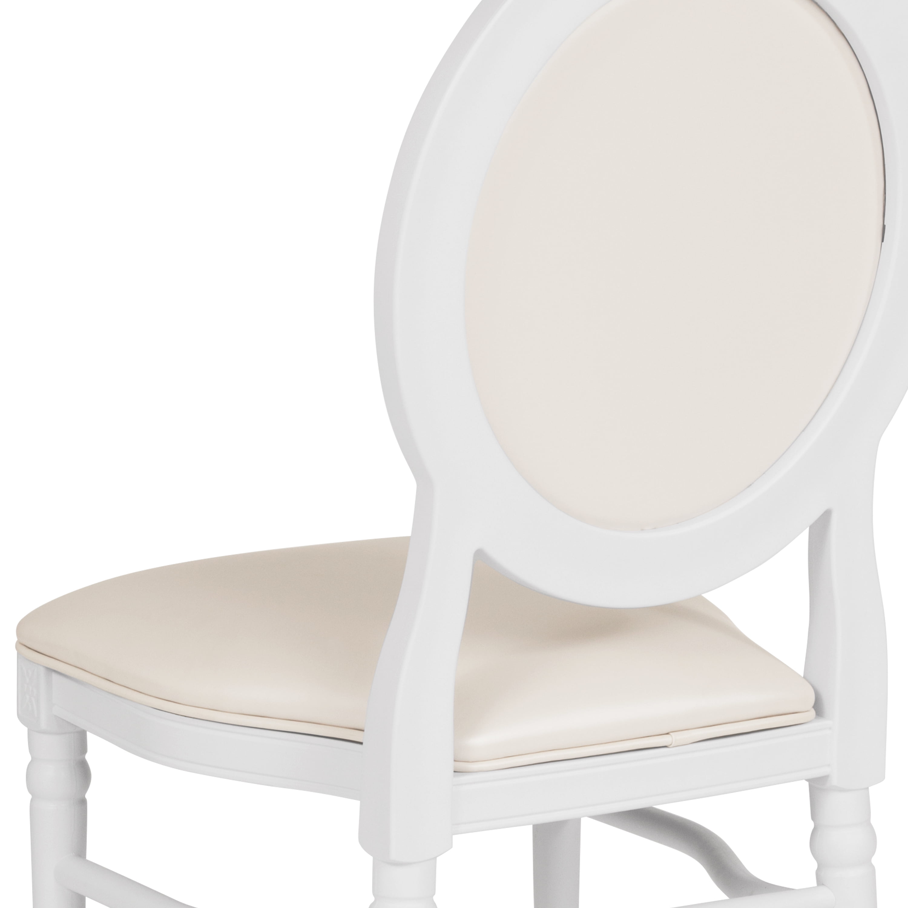 Flash Furniture HERCULES Series 900 lb. Capacity King Louis Chair with White Vinyl Back and Seat and White Frame - Image 4