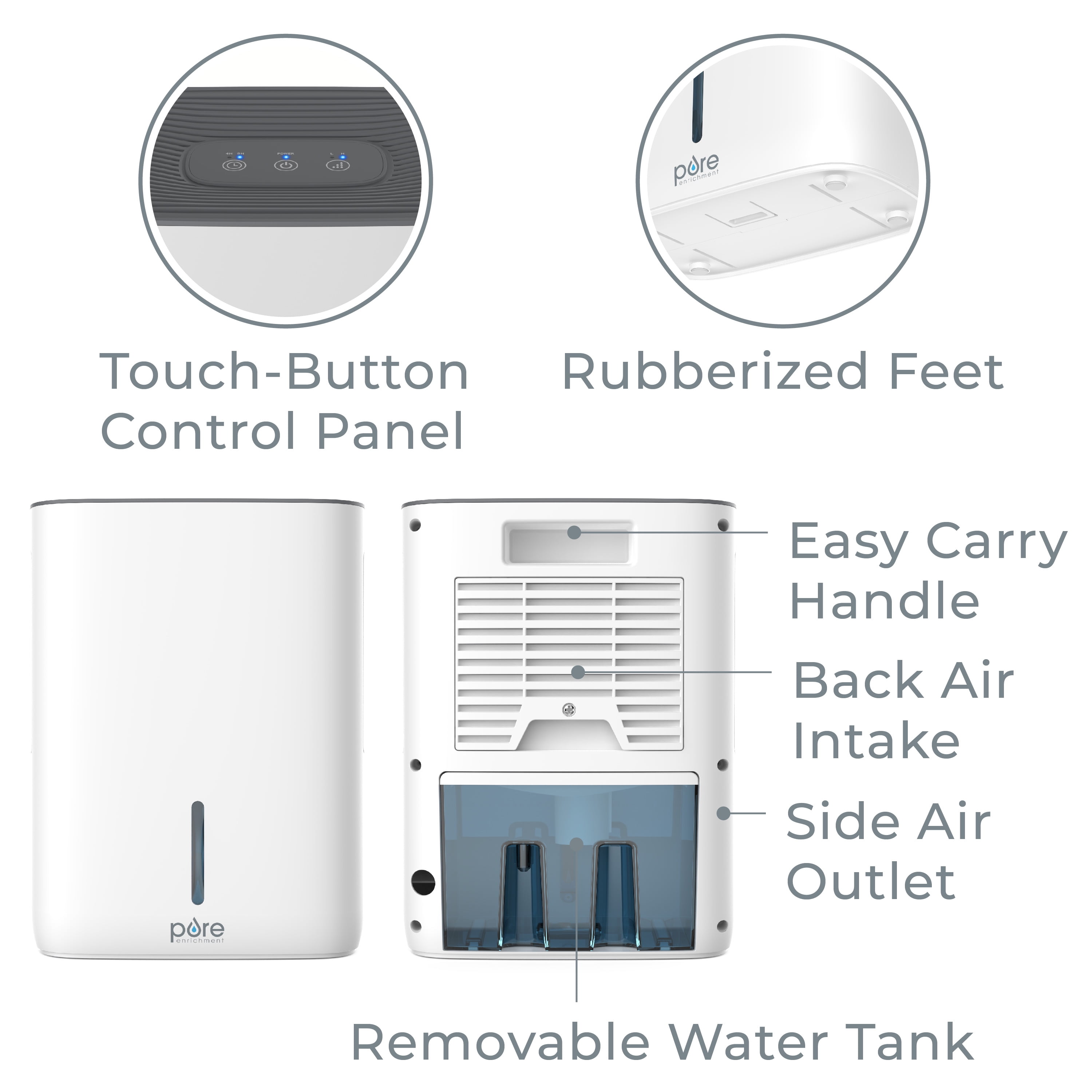Pure Enrichment PureDry Deluxe Dehumidifier - Mid-Sized 1.5L Water Tank Eliminates 500ml/day in Excess Moisture from Closets, Bathrooms, Basements, Boats, Kitchens and Other Small to Mid-Sized Areas - Image 2