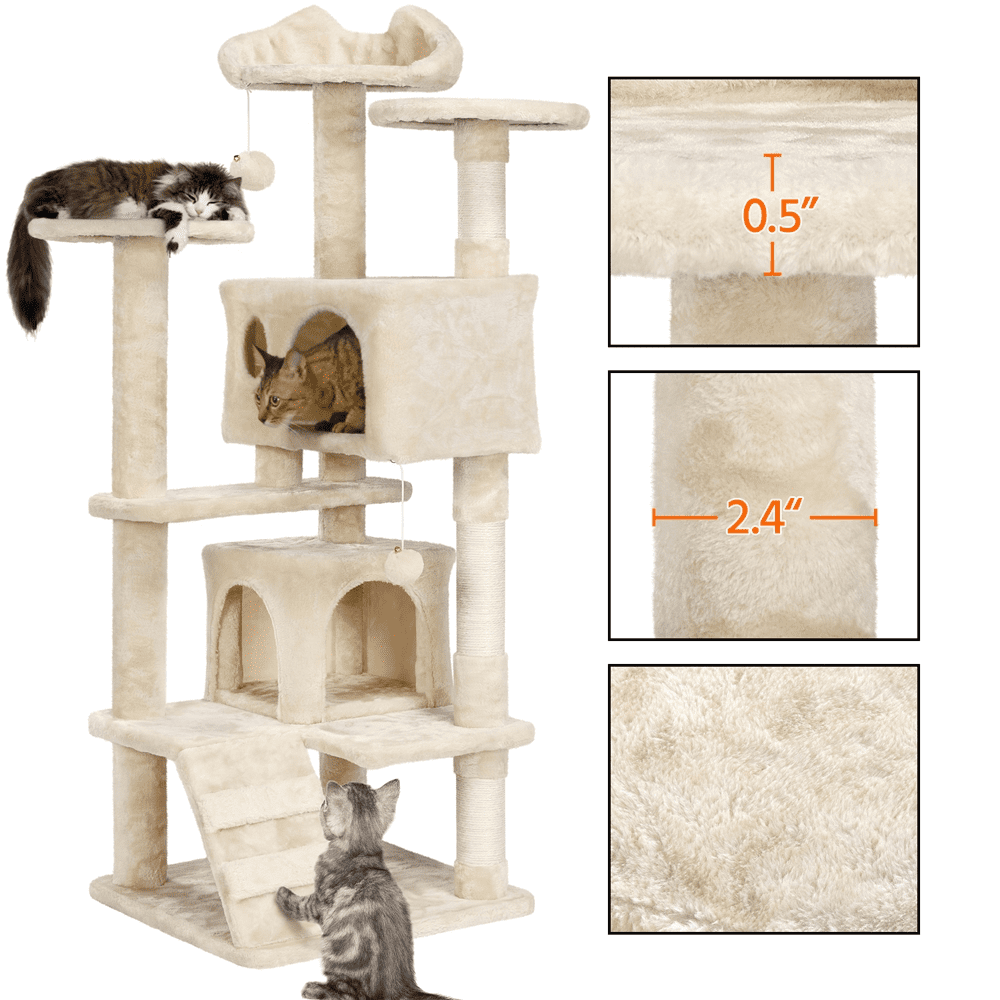 Renwick 51.2-in Cat Tree & Condo Scratching Post Tower, Beige - Image 9