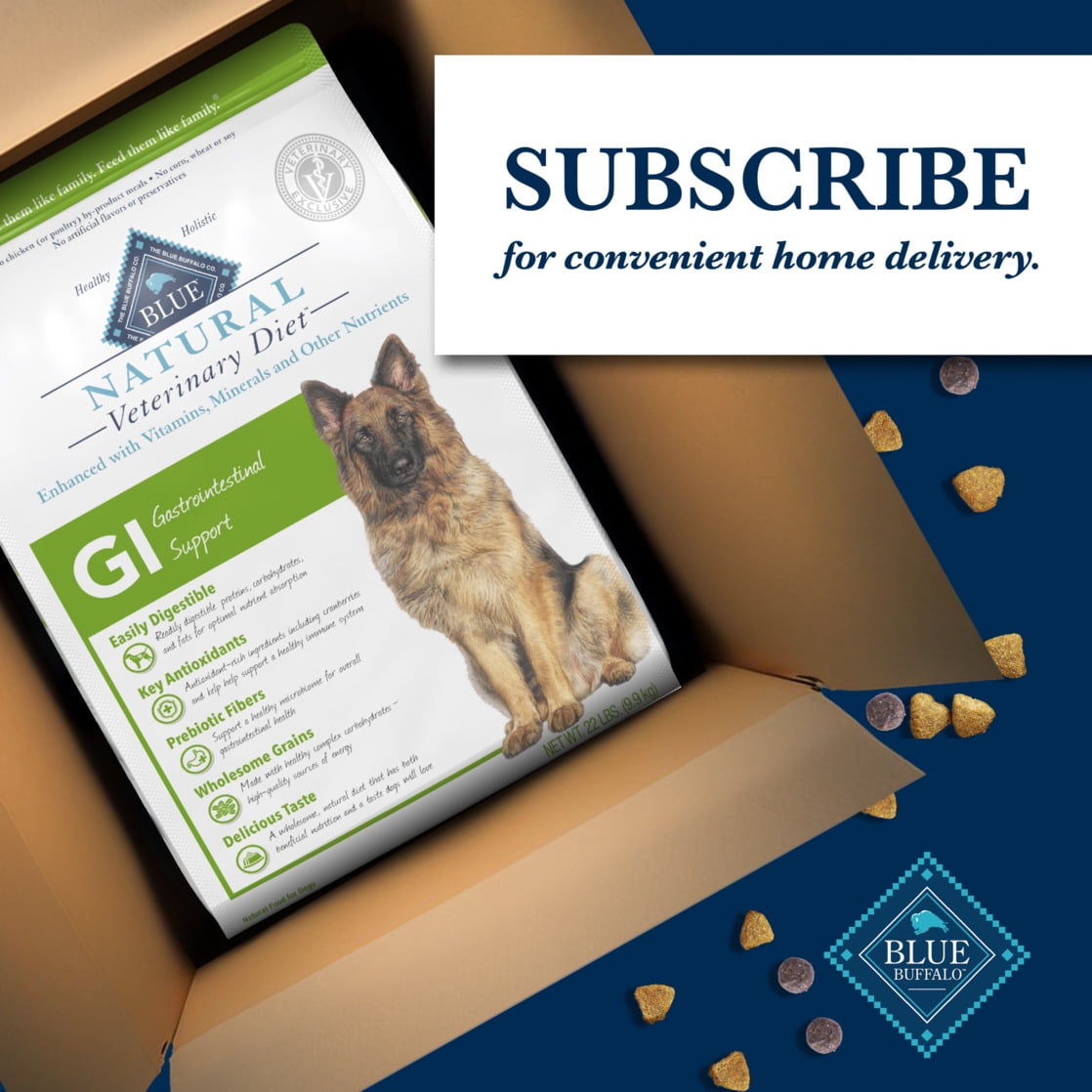 Blue Buffalo Natural Veterinary Diet GI Support Dry Dog Food, Chicken, 22-lb. Bag - Image 10