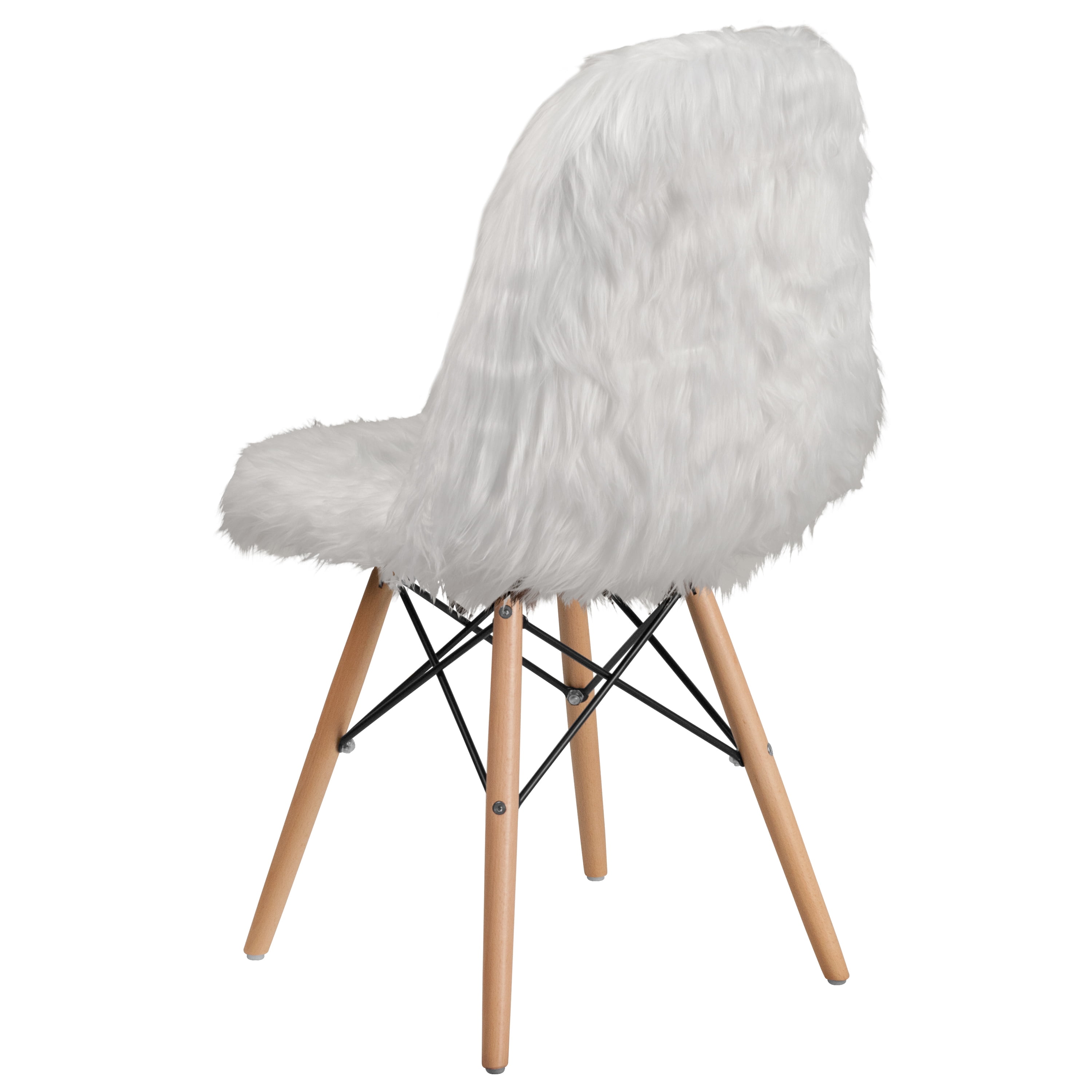Flash Furniture Calvin Shaggy Dog White Accent Chair - Image 7