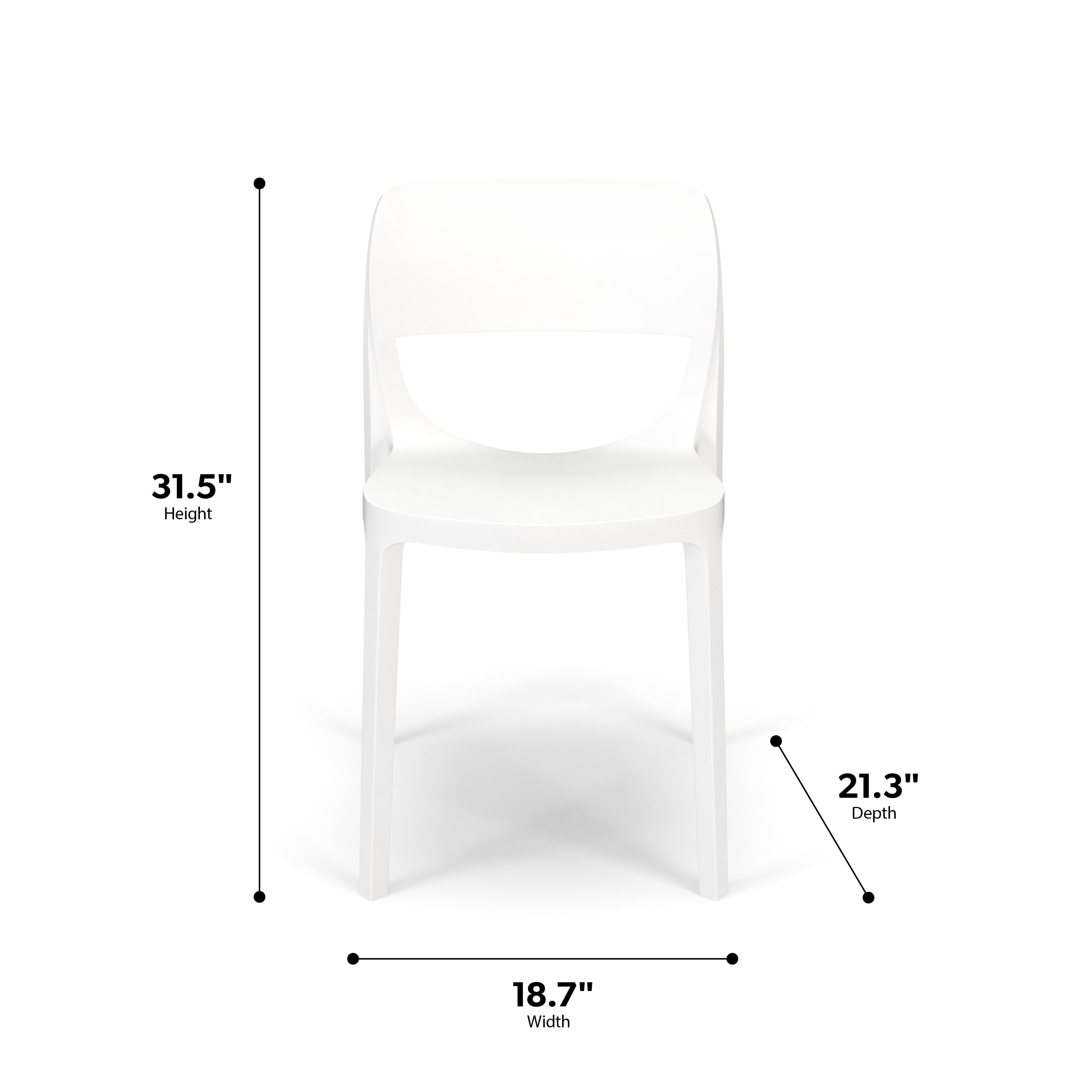 HON Basyx Prodigy Commercial-Grade 2-Pack Armless Stackable Chair, Indoor & Outdoor Chair, in White (BSXVL332WT) - Image 9