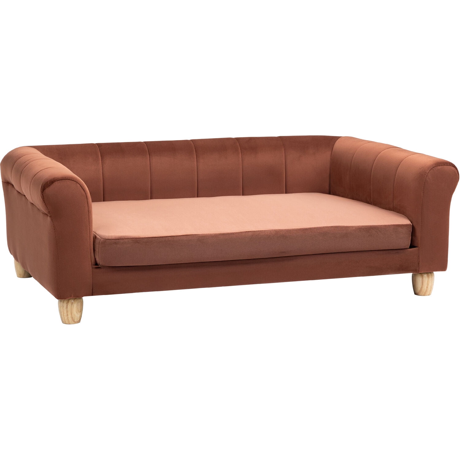 Critter Sitters 42-in. Elegant Brown Faux-Velvet Rectangle Dog Pet Bed - Image 16