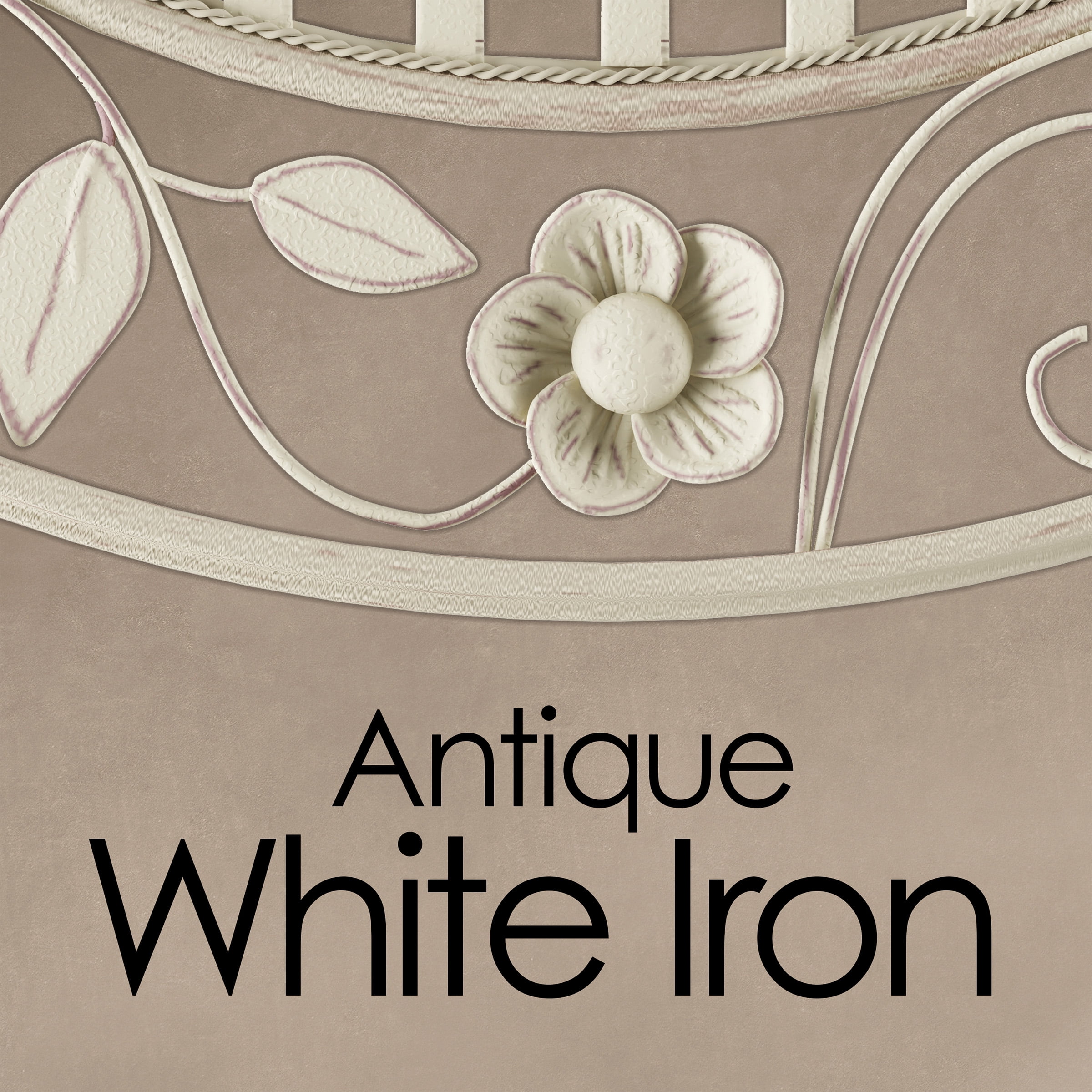 Lavish Home Wrought Iron Folding Bistro Set – 3-Piece Table and Chairs with Lattice & Leaf Design (Antique White) - Image 7