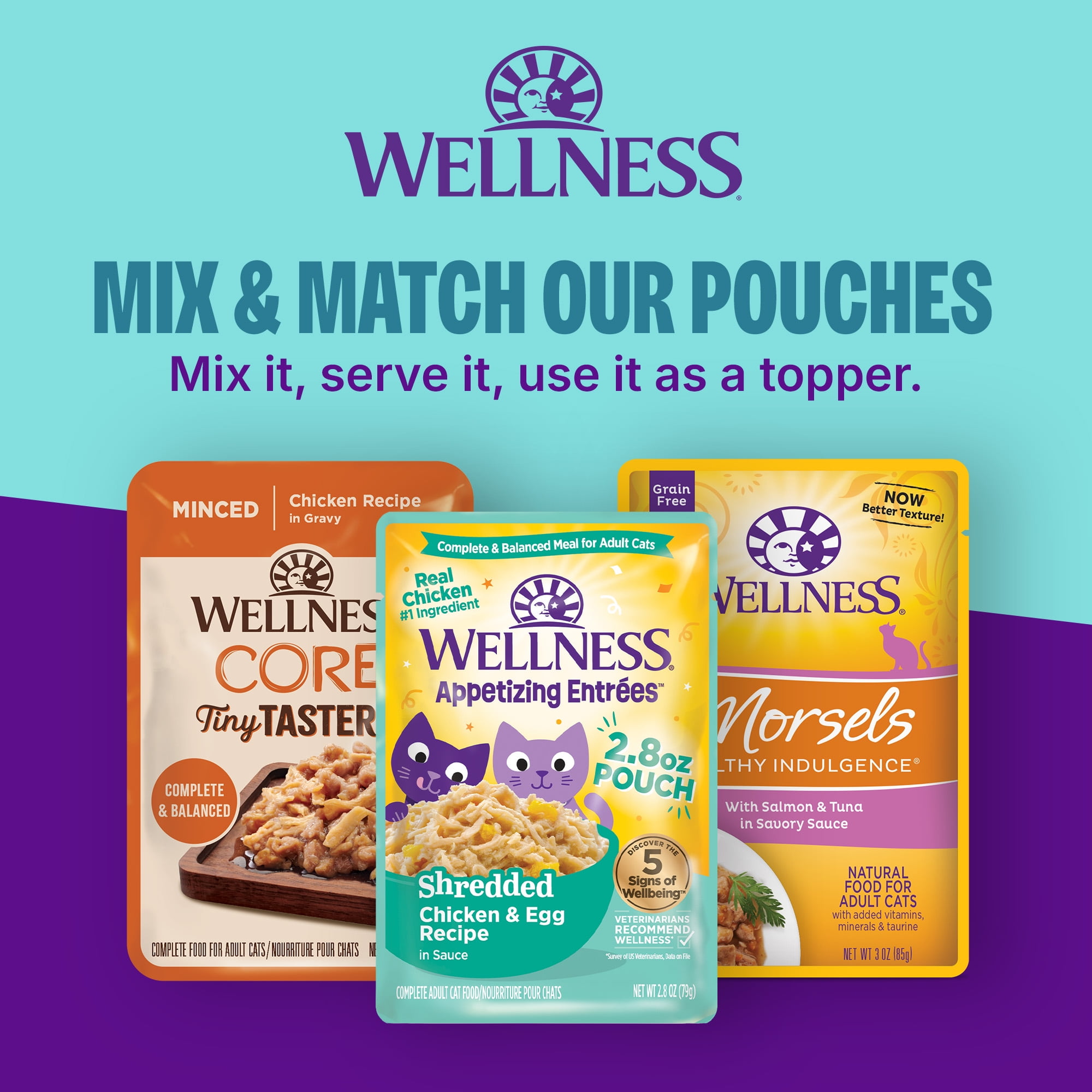 Wellness CORE Signature Selects Chunky Adult Wet Cat Food, Natural, Protein-Rich, Grain Free, 5.3 Ounce, 12 Pack (Chicken & Salmon) - Image 4
