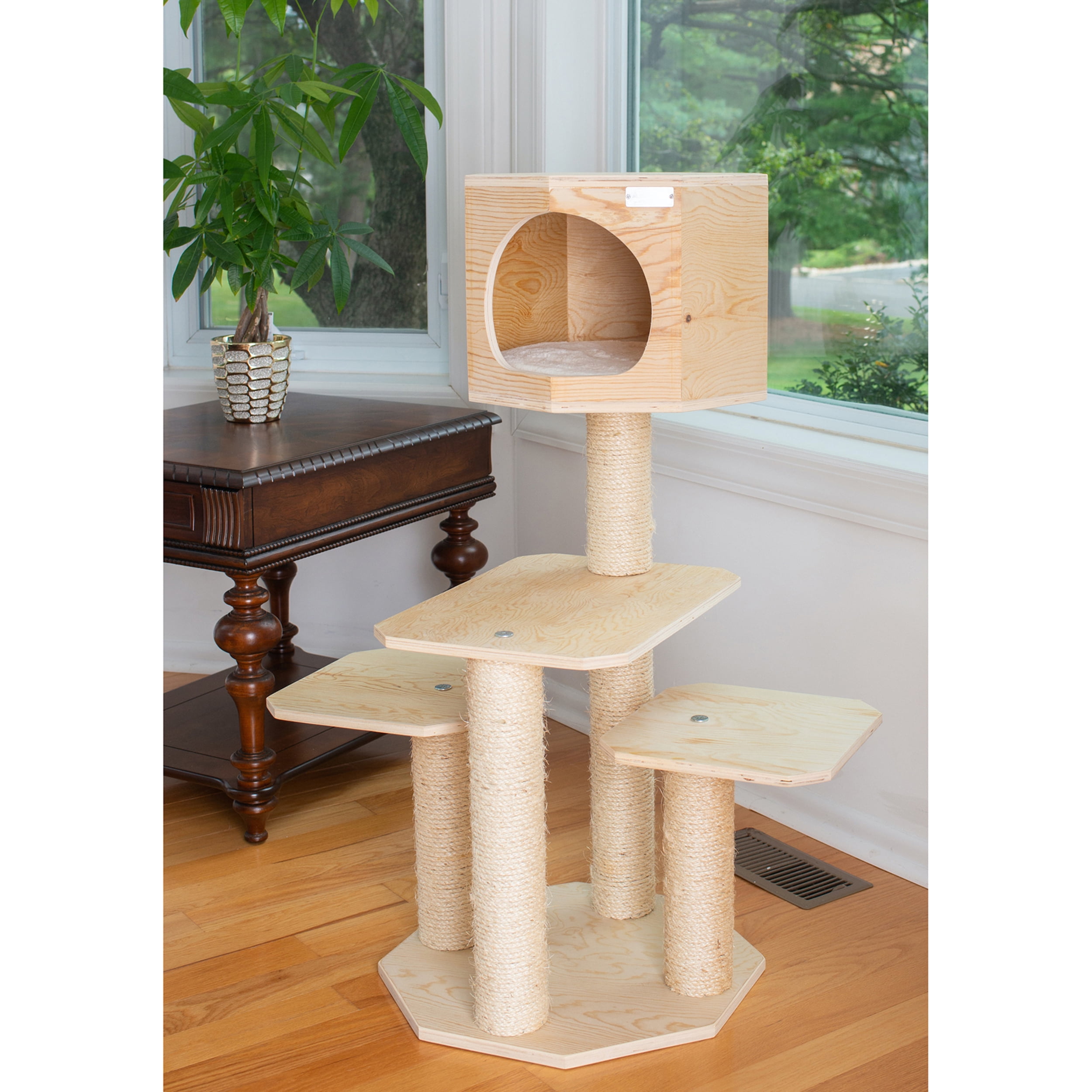 Armarkat Premium Model S4203 Scotch Pine, Solid Wood,real wood Cat Tree, 46" Tall - Image 5