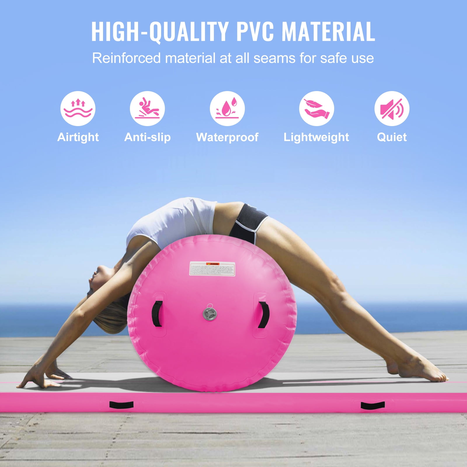 KFFKFF Air Track Set 2 Piece Inflatable Tumbling Gymnastics Gym Mat with Pump - Image 3