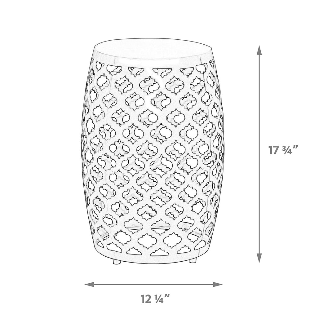 Abble Iron Geometric Side Table, Teal - Image 4