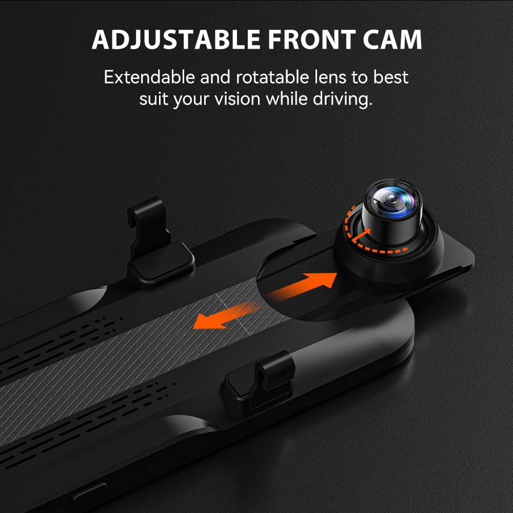 WOLFBOX M40 10" WiFi GPS Mirror Dash Cam, 4K Front and 1080P Rear Dual dash cam with ASDS, Voice Control, Night Vision, Parking Mode, 64GB Card - Image 4