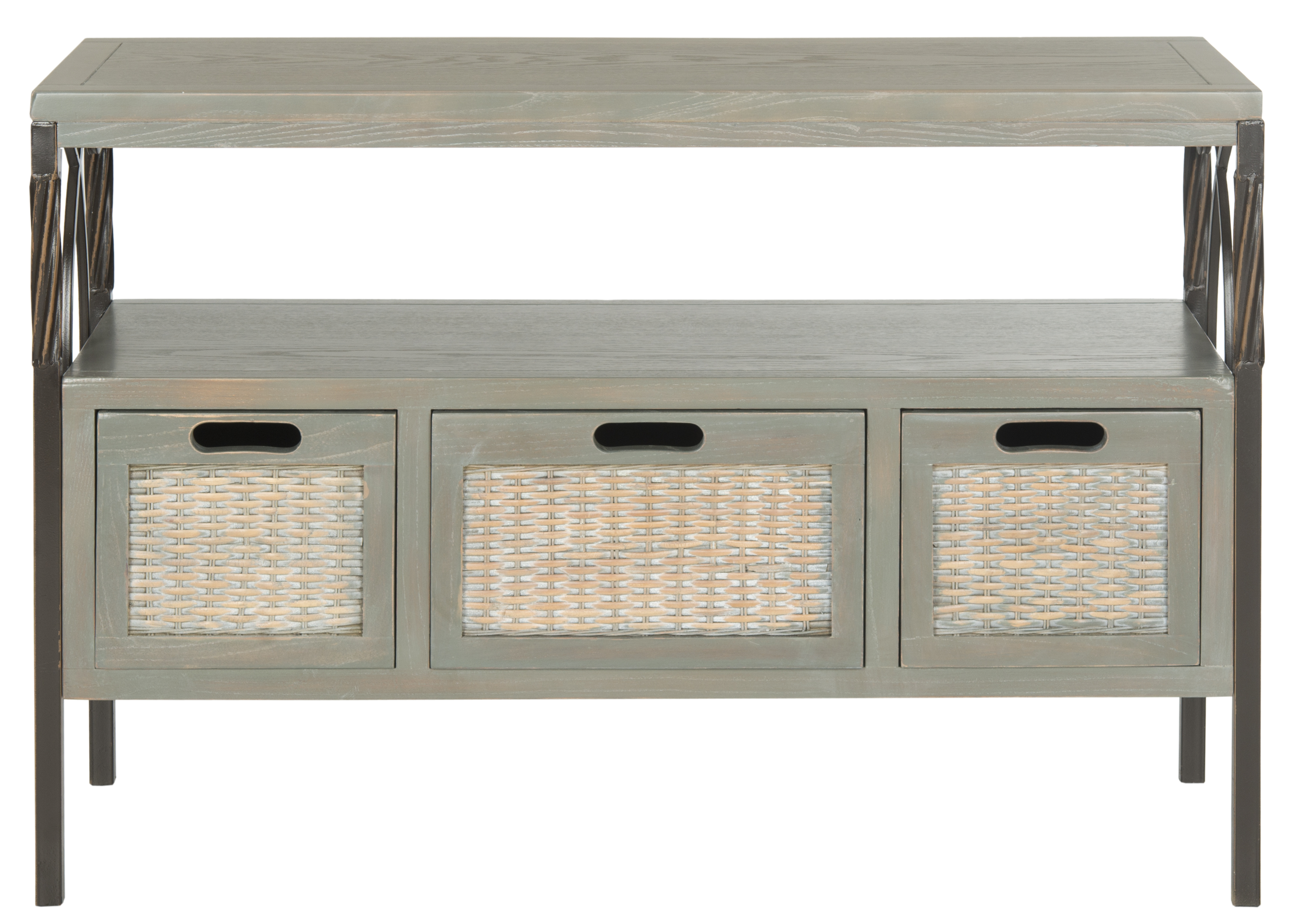 SAFAVIEH Joshua Industry Rustic Console w/ 3 Drawers, French Grey - Image 2
