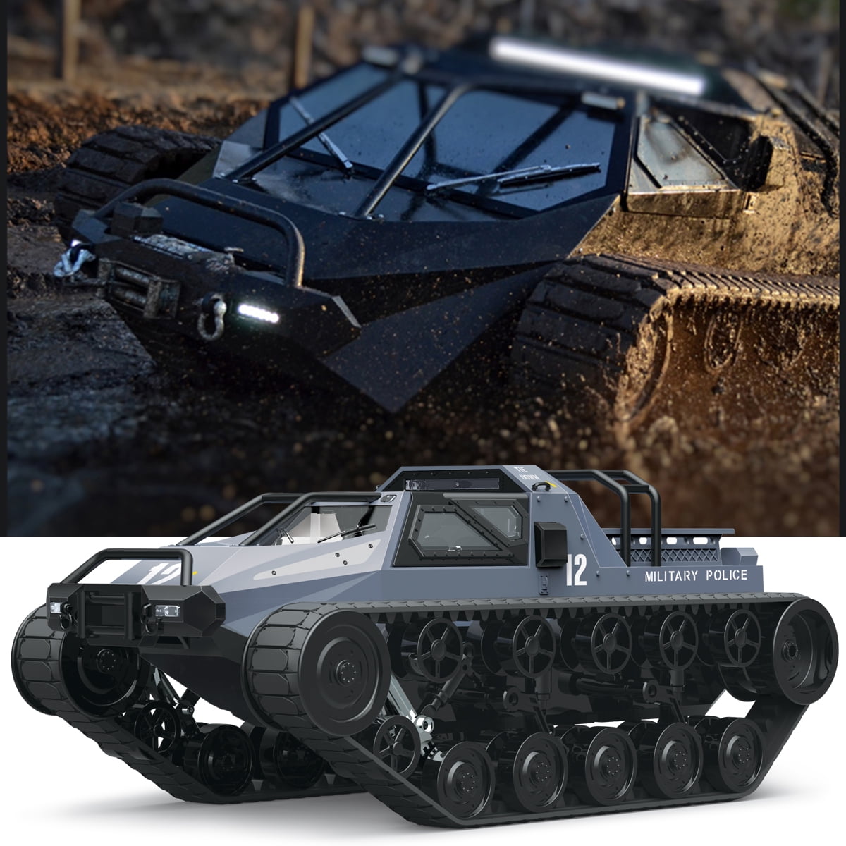 Fisca 1/12 Remote Control Military Tank Toys for Kids and Adult, High Speed RC Drift Racing Tank with Cool Lights - Image 6