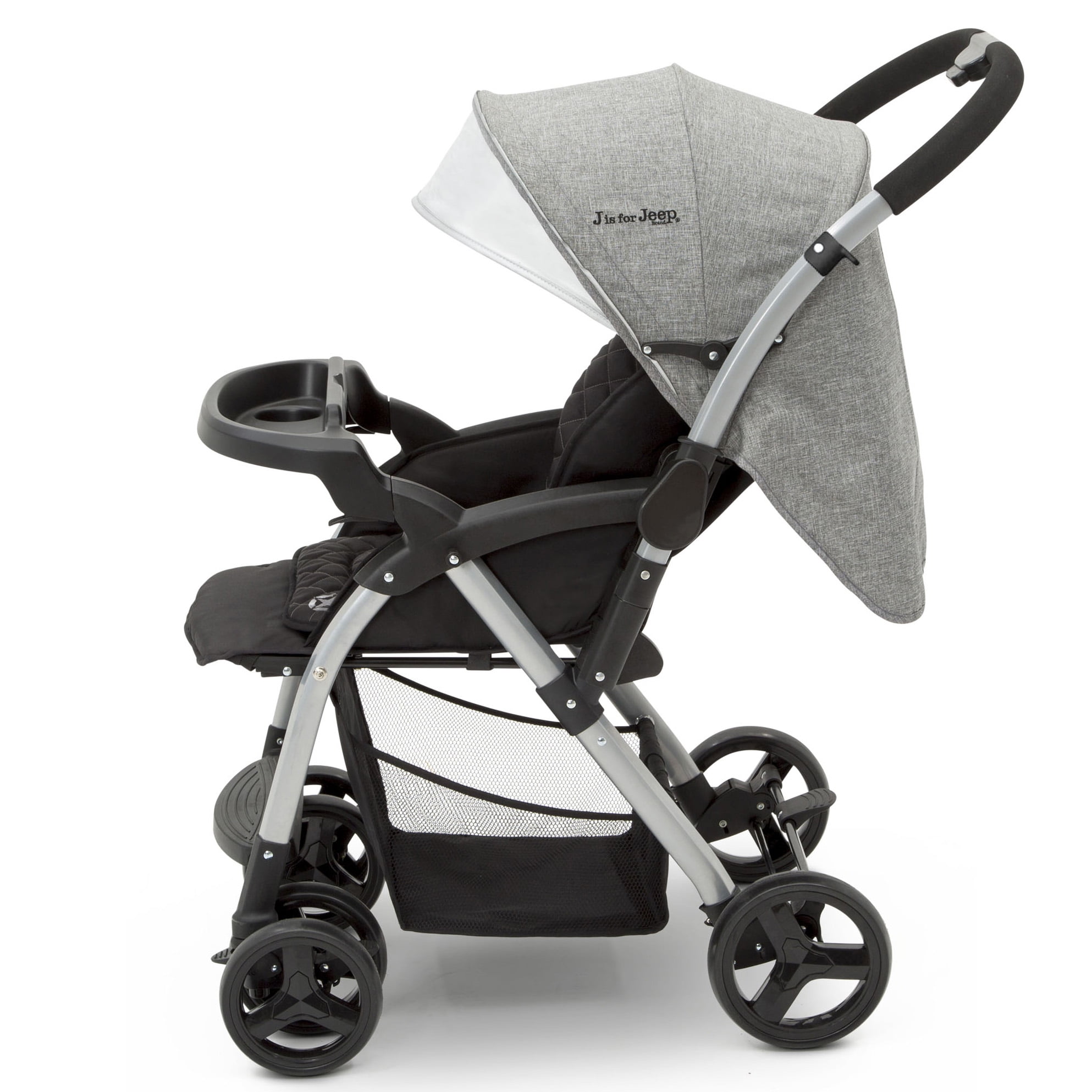 Jeep Unlimited Reversible Handle Stroller, Grey Tweed - Image 11