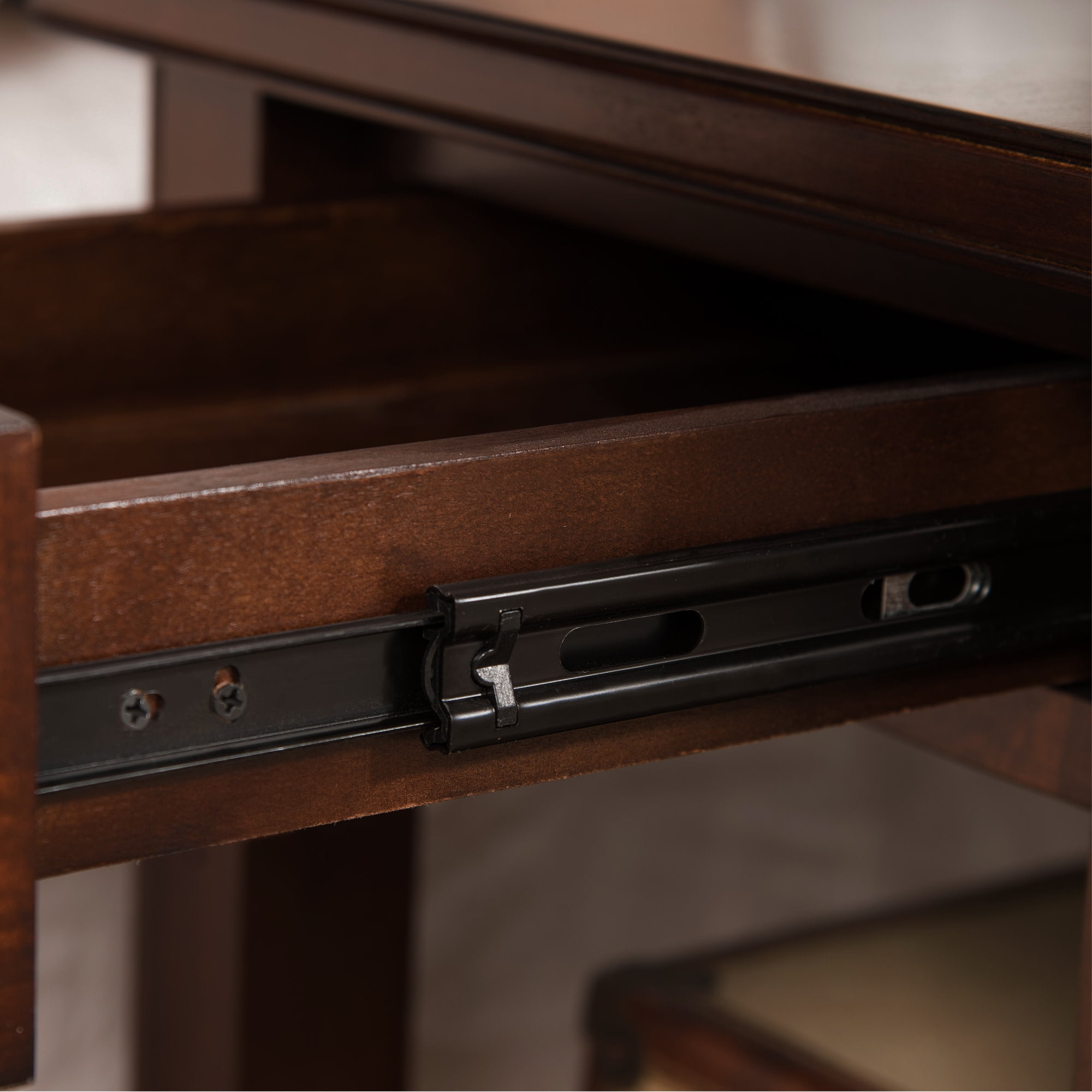 Leick Home Laurent Solid Wood Side Table with Swing Arm Lamp and Drawer, Chocolate Cherry - Image 6