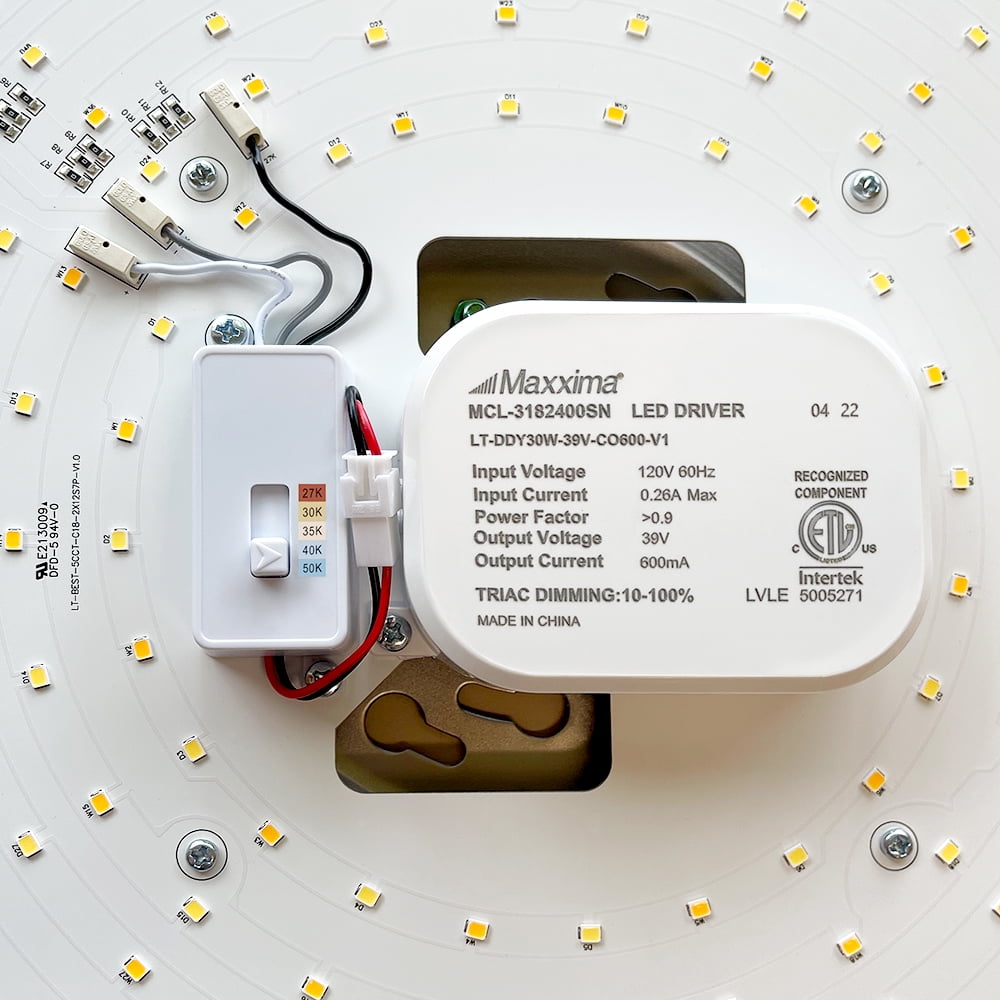 Maxxima 18 in. LED Flush Mount Ceiling Light, 5 CCT 2700K-5000K, 2000 Lumens, Round Color Selectable Dual Ring Fixture, Dimmable - Image 9