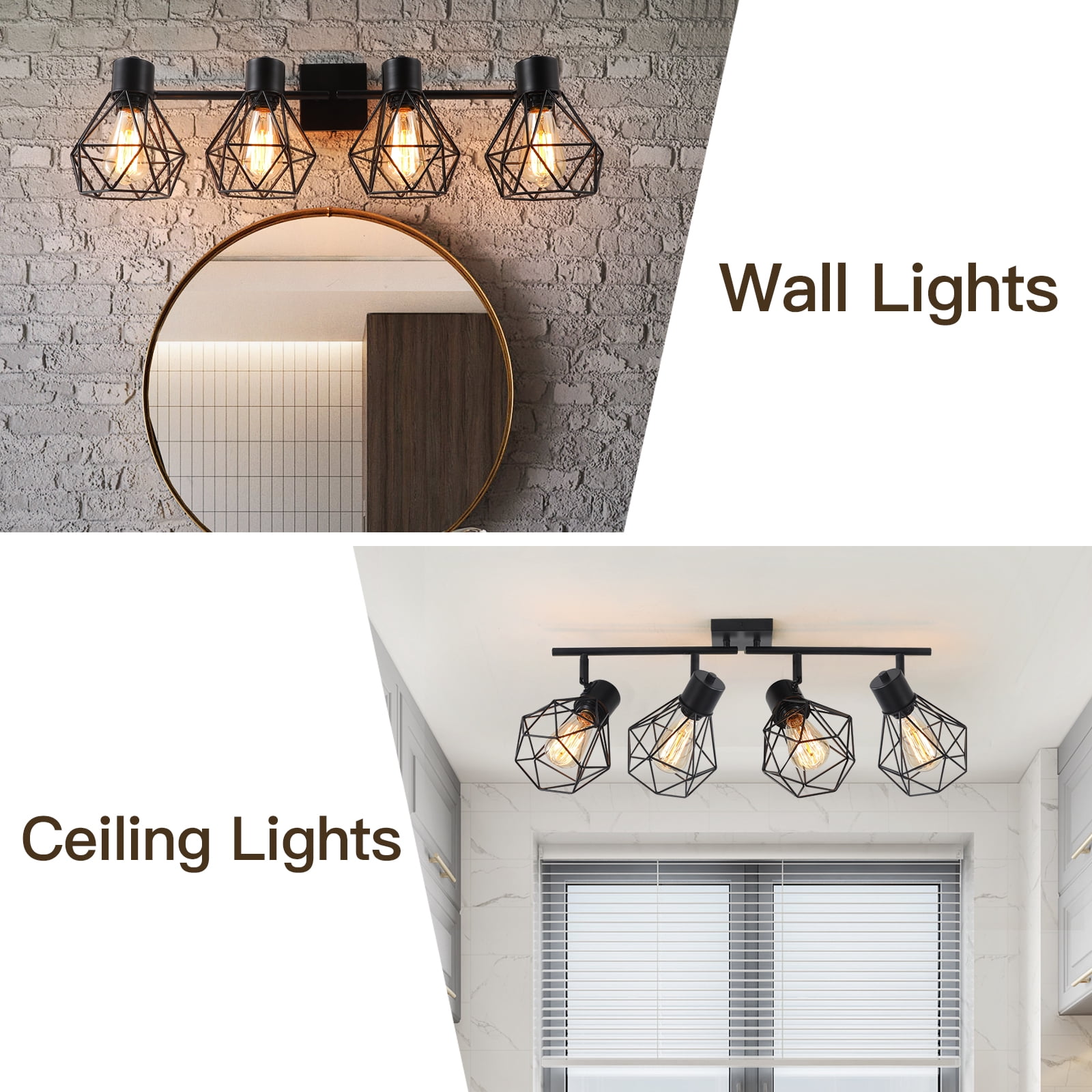 2" Contemporary Dimmable 4-Light Flush Mount Light, Black - Image 7