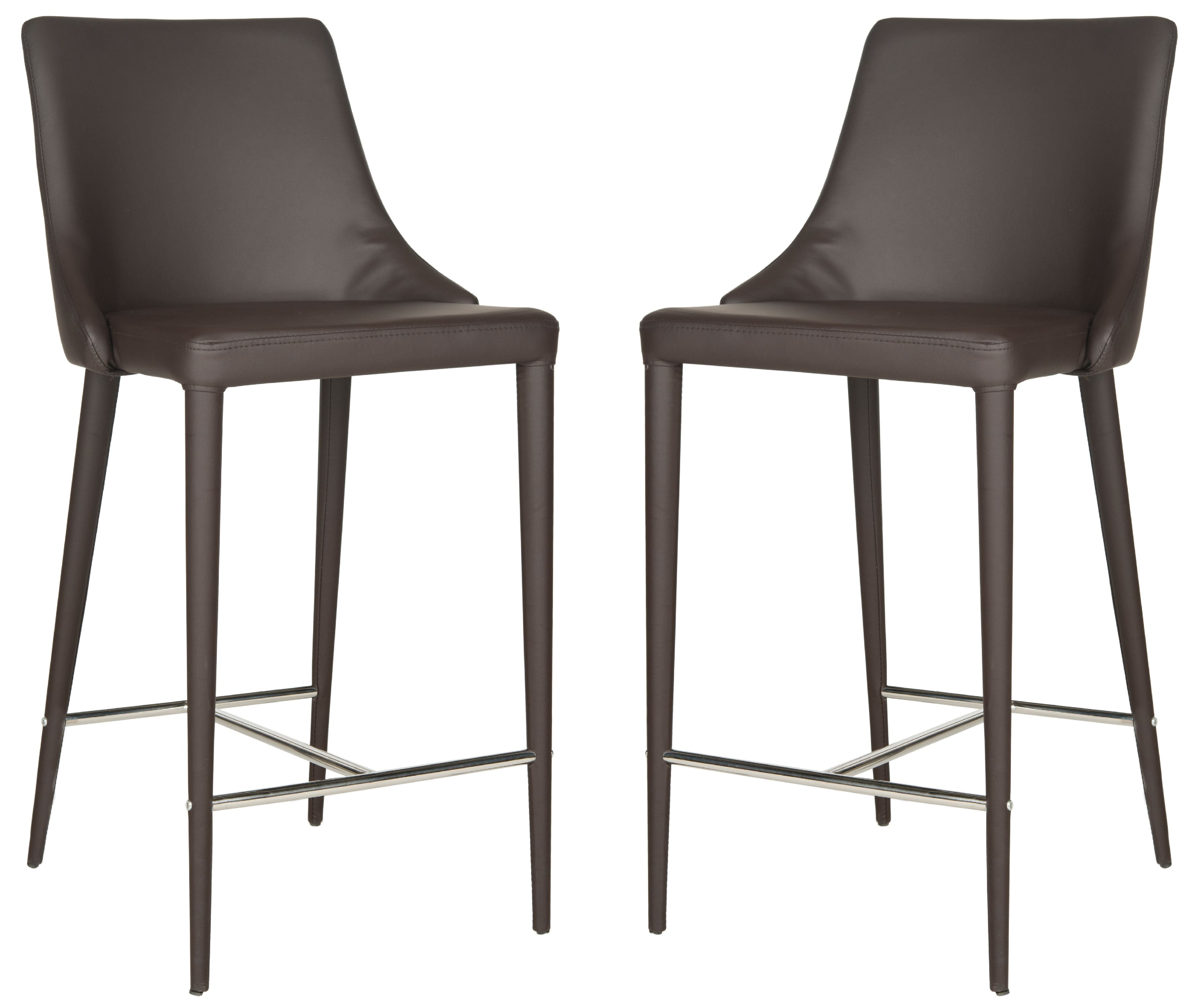 Safavieh Summerset Bicast Leather Counter Stool, Set of 2 - Image 2