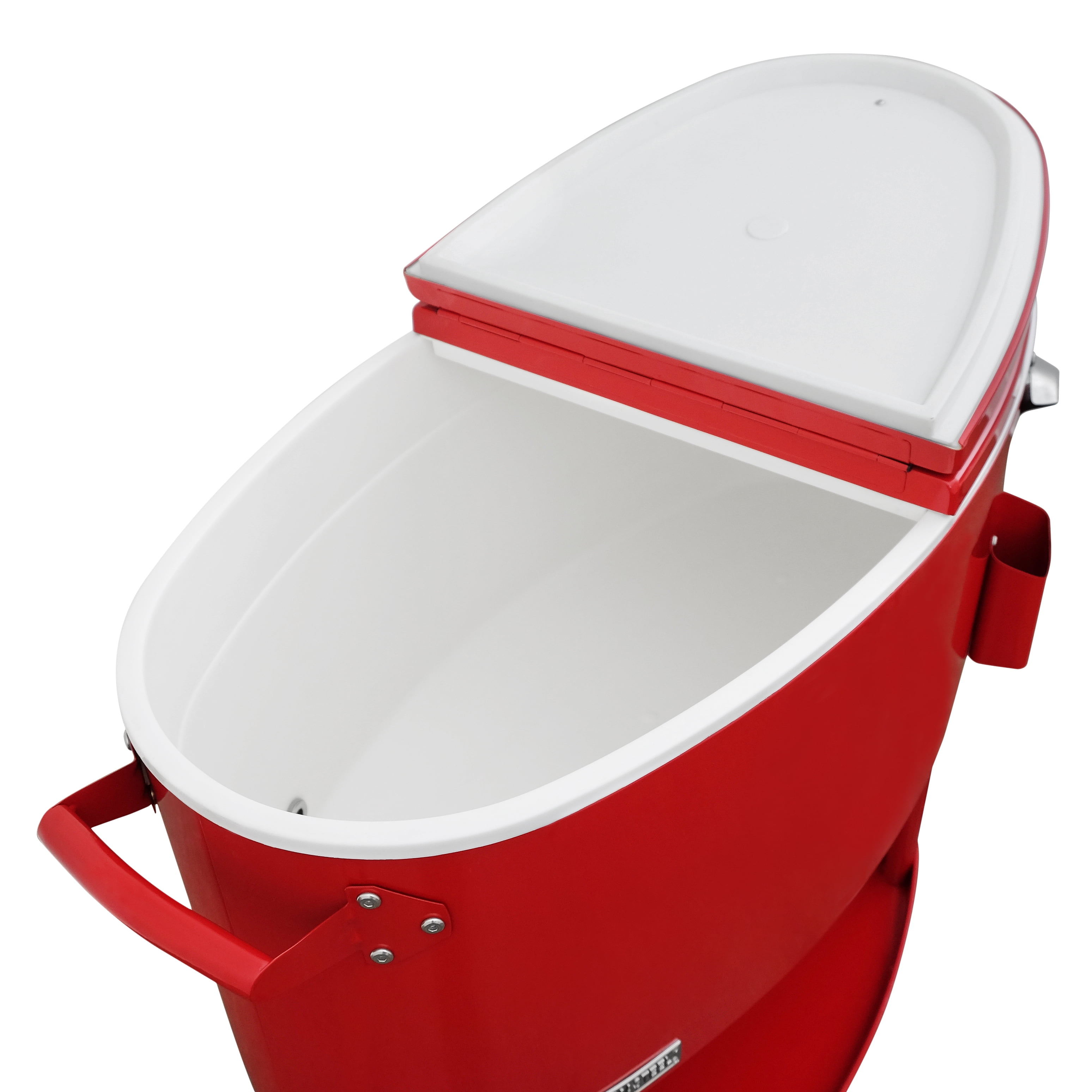 Permasteel 80-Qt Sporty Outdoor Rolling Patio Cooler with Wheels and Handles, Cooler Cart, Red - Image 12