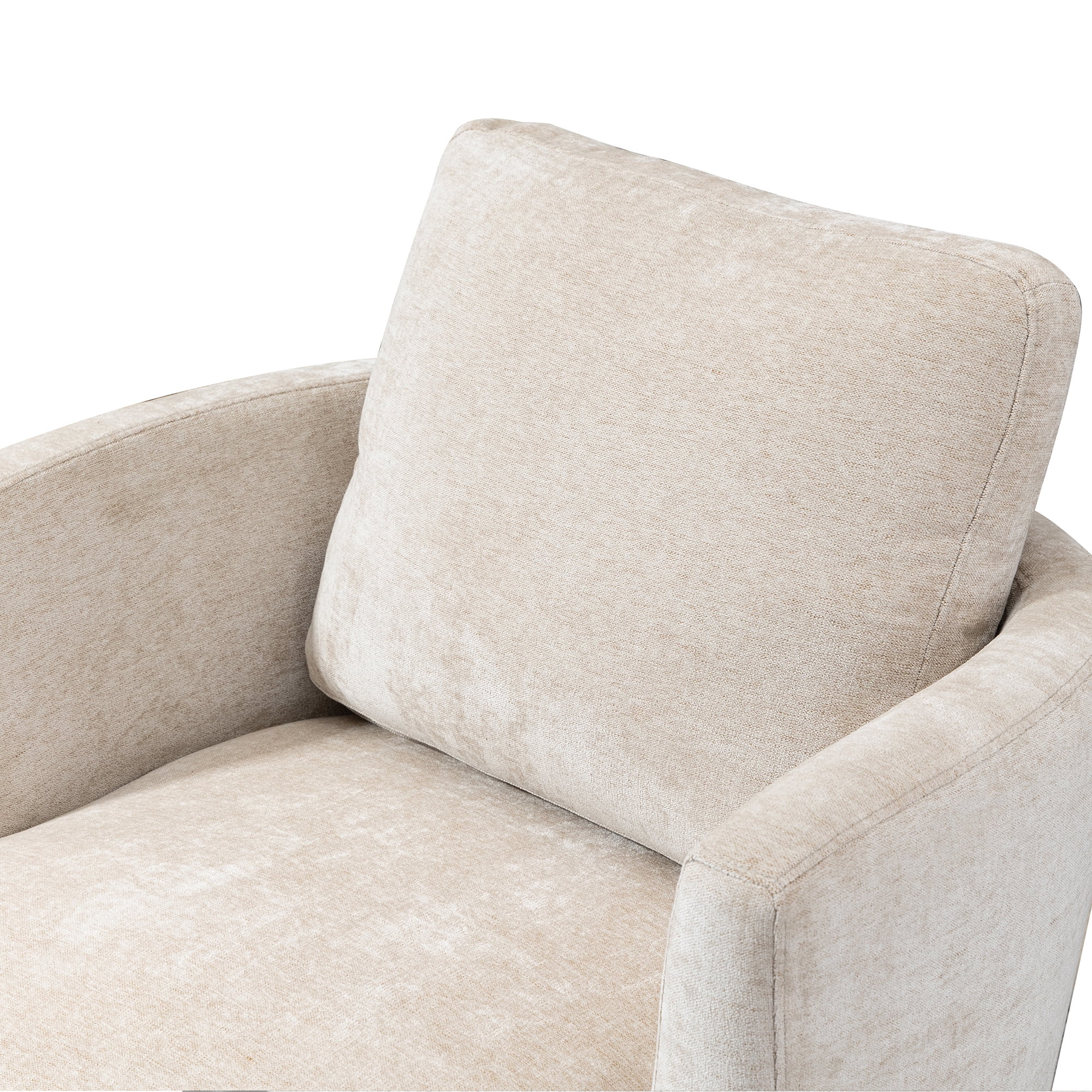 Aukfa 32" Wide Swivel Barrel Chair Accent Chair with Pillow for Living Room Bedroom, Chenille, Beige - Image 13