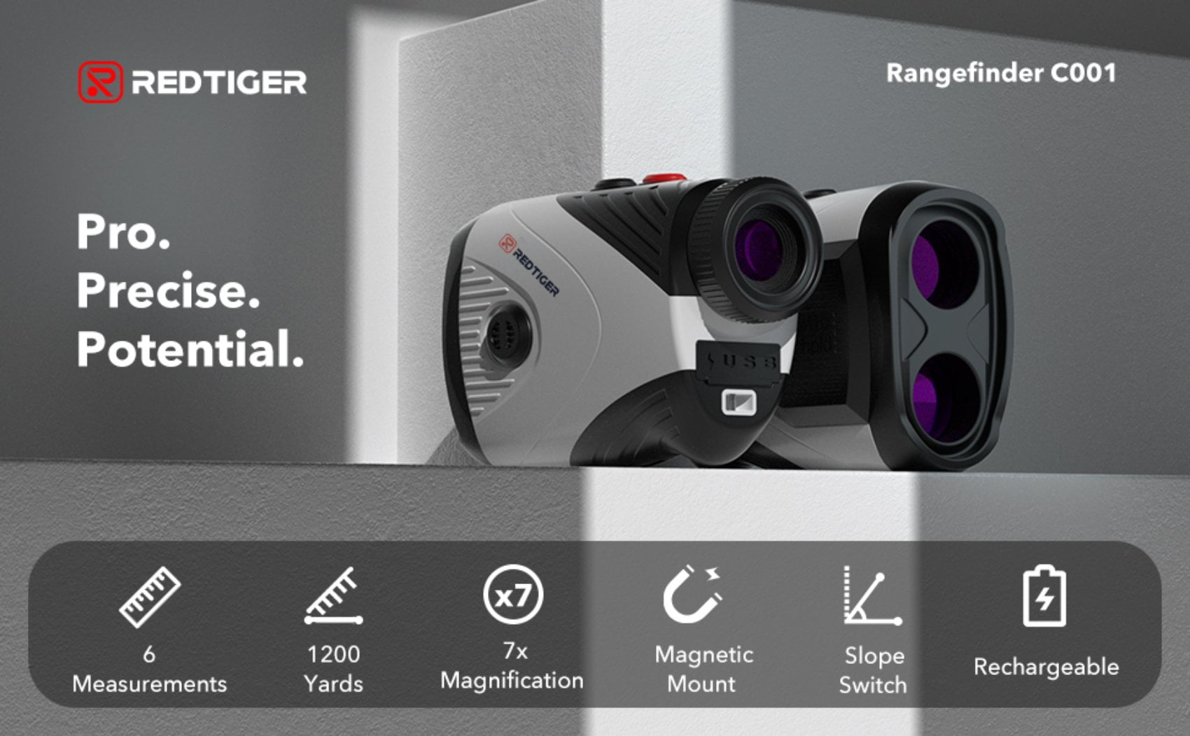 REDTIGER Laser Golf/Hunting Rangefinder, 7X Magnification Clear View 1200 Yards Laser Range Finder, Slope Measurement, Flag Pole Lockin, Short - Image 5