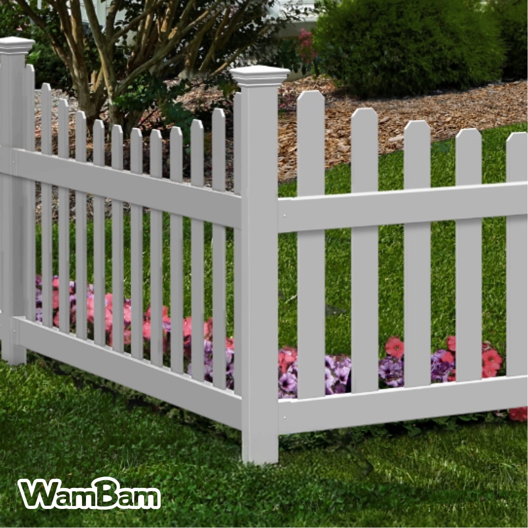 3.5ft Tall (1 Post) Fence Finishing Post for WamBam All American No Dig White Picket Fence, Easy Install Outdoor Fence for Backyard or Patio, Outdoor Fencing, No Dig Fence Panels, ZP19046 - Image 2