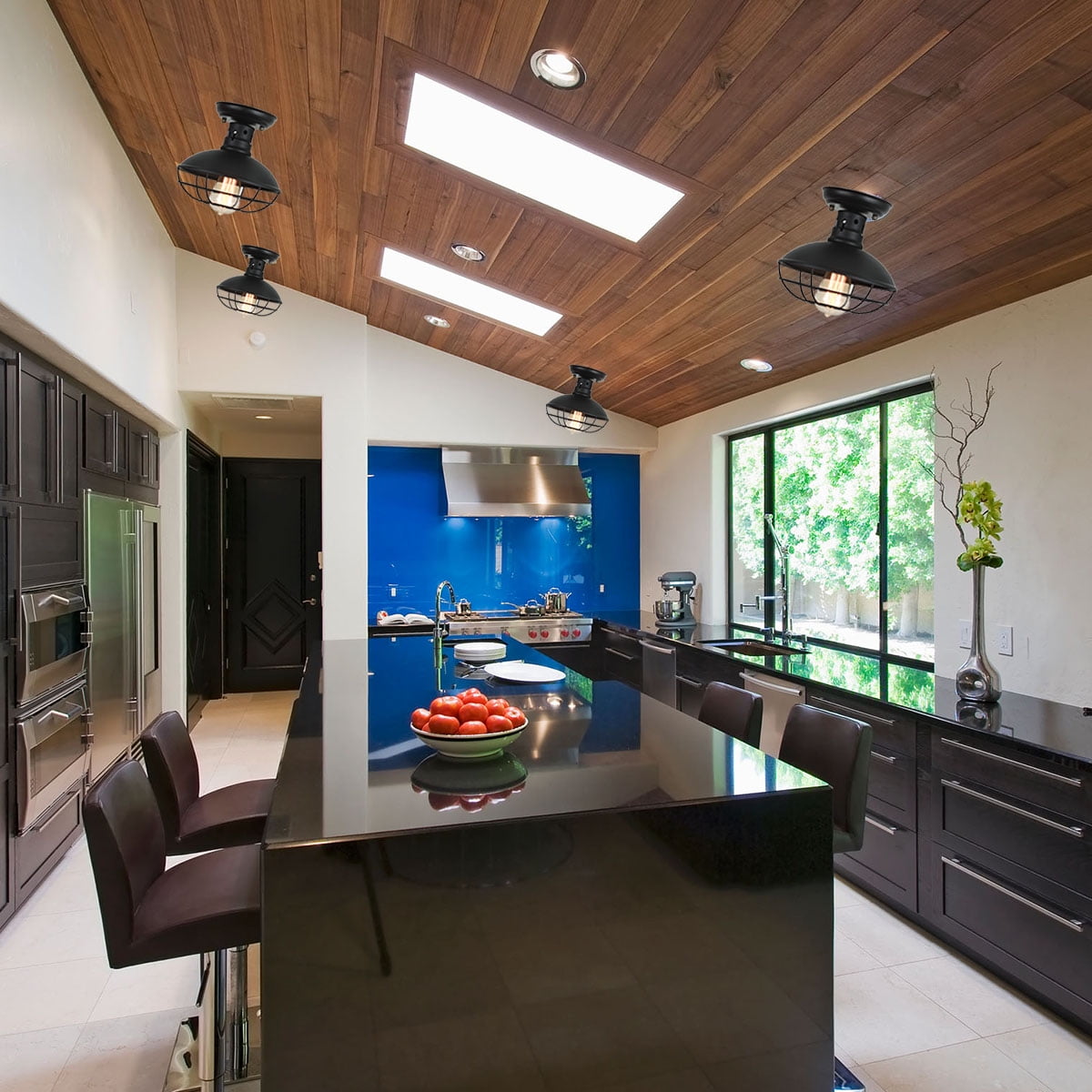 A Smile in the Mind Vintage 12” Ceiling Flush Mount Light with Glass Shade - Image 8