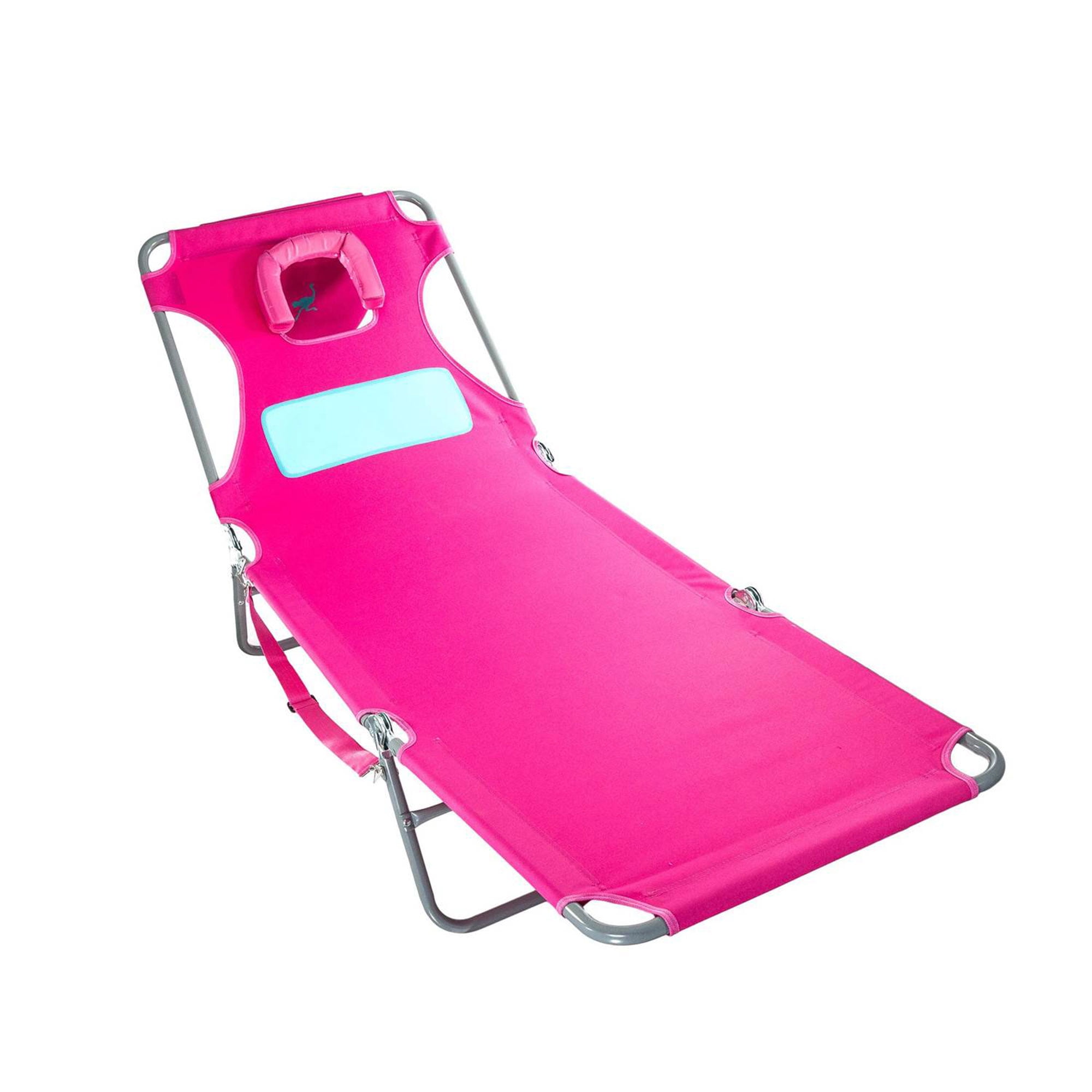 Ostrich Ladies Comfort Adjustable Lounger Beach Chaise - Pink, Polyester, Steel - Image 8