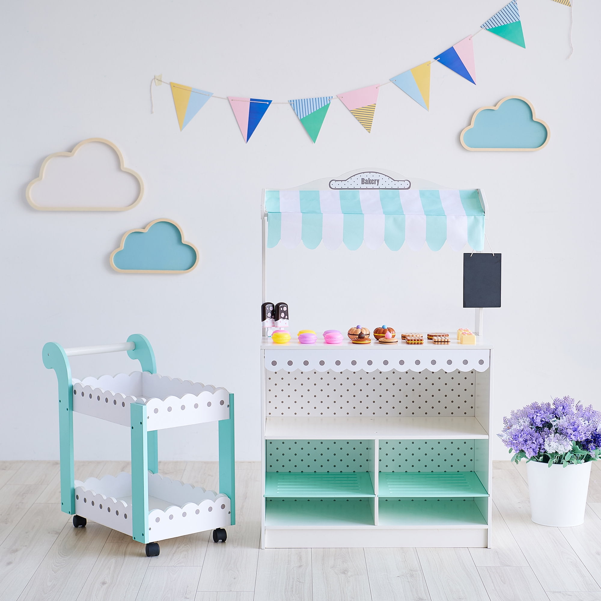 Teamson Kids My Dream Bakery Shop and Pastry Cart Wooden Play Set - Image 6