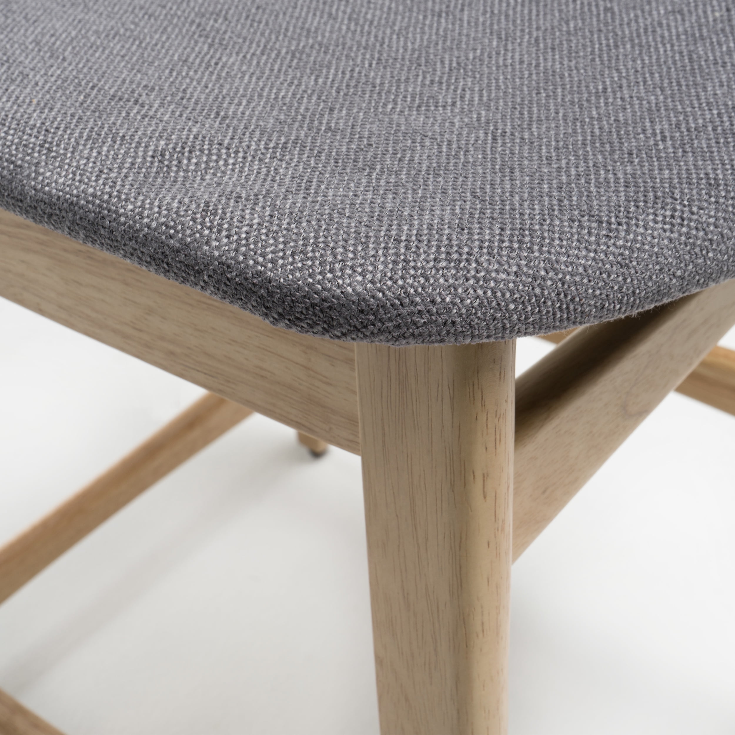 Noble House Gillian Fabric Counter Chair, Set of 2, Dark Grey, Natural Oak - Image 5