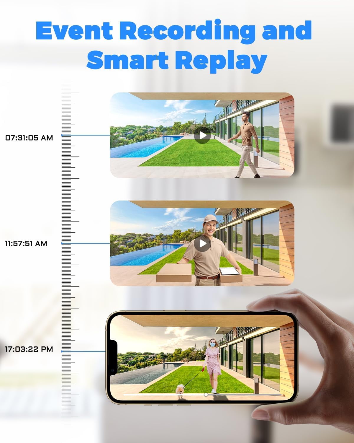 UCOCARE Video Doorbell Wireless with Chime, 2K FHD WiFi Doorbell Camera, PIR Motion Detection, Voice Message, Night Vision, 2-Way Audio, IP67, Support Local Storage & Cloud Storage - Image 7