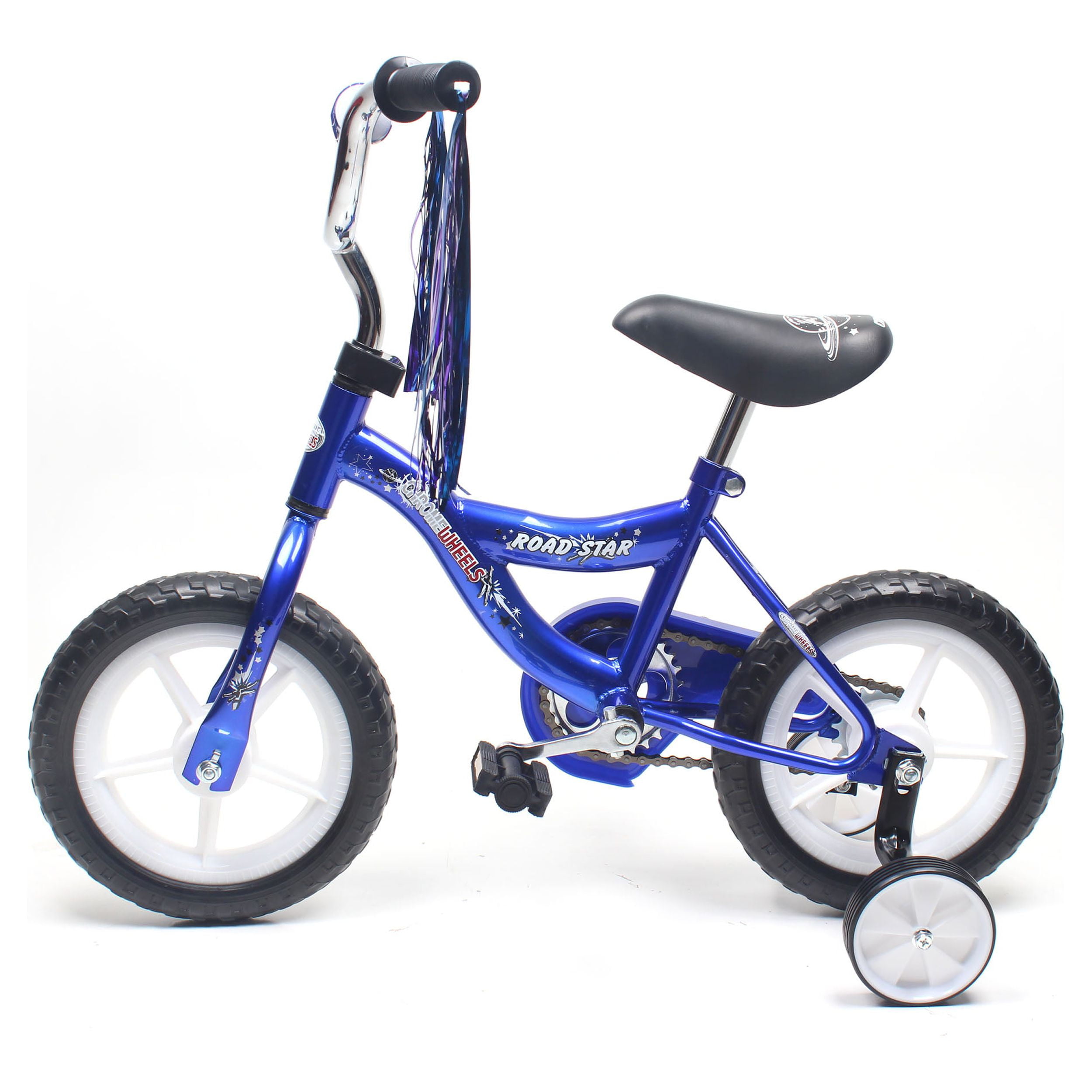 ChromeWheels BMX 12 In. Kid's Bike for 2-4 Years Old, Bicycle for Girls with Front Basket, EVA Tires with Training Wheels & Coaster Brake Blue - Image 2